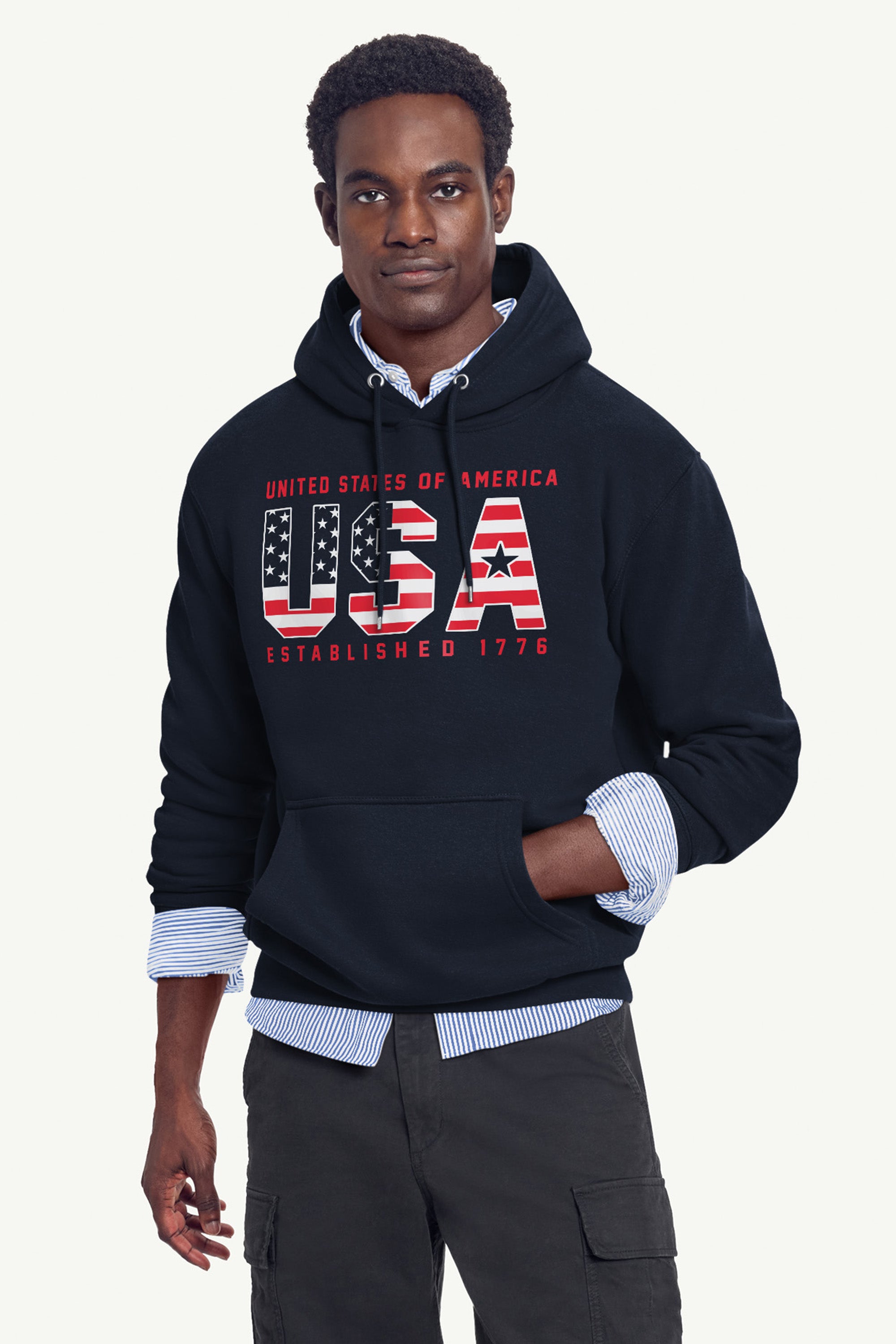 MENS STARTER USA FLAG HOODIE View 3 MENS STARTER USA FLAG HOODIE View 3