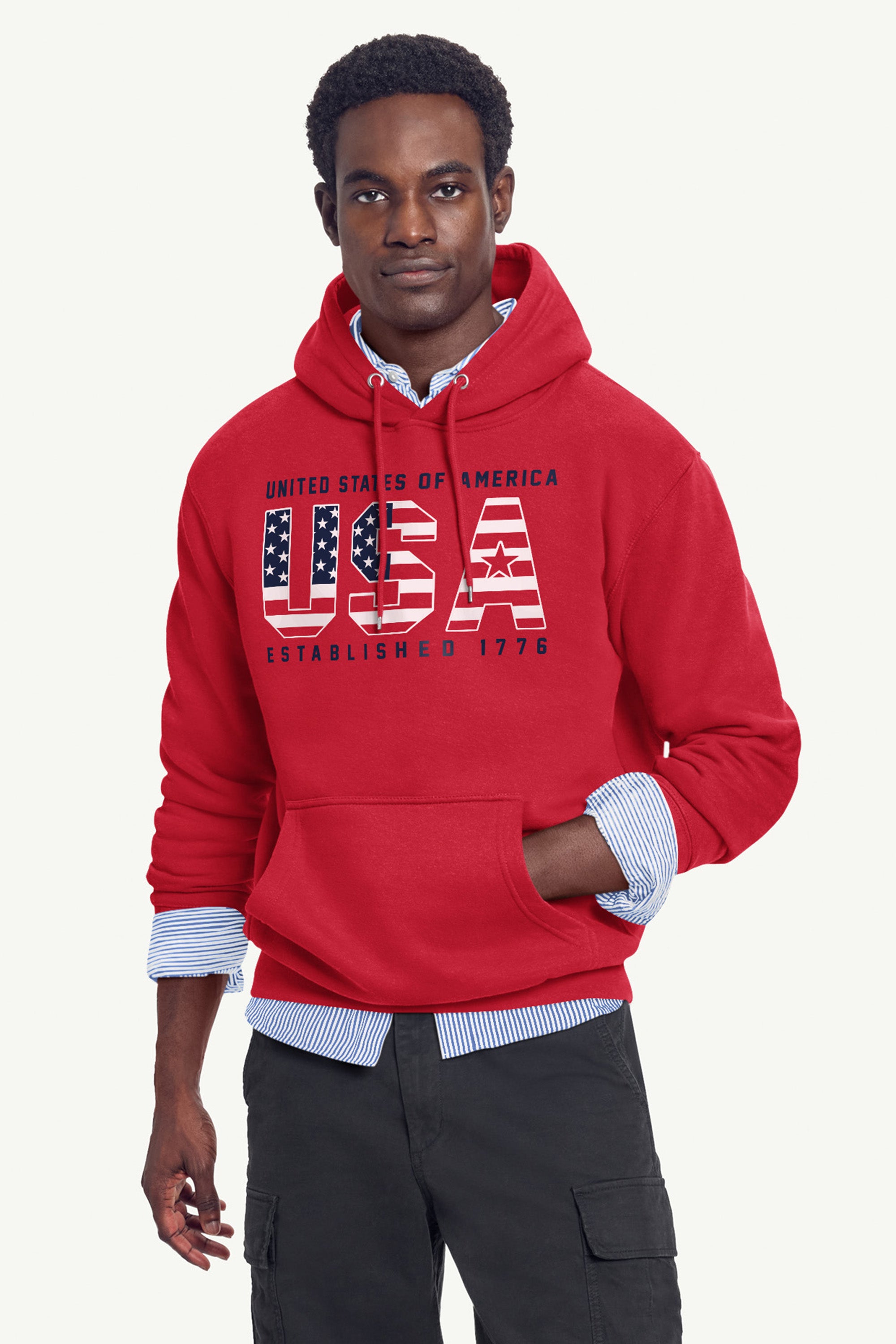 MENS STARTER USA FLAG HOODIE View 3 MENS STARTER USA FLAG HOODIE View 3