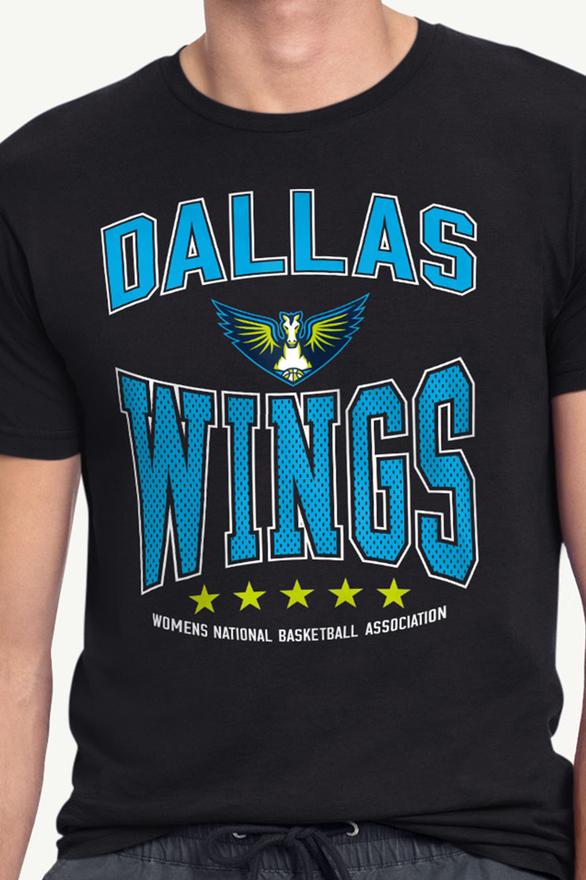 MENS WNBA DALLAS WINGS CENTER SQUEEZE T SHIRT View 2 | Dallas Wings MENS WNBA DALLAS WINGS CENTER SQUEEZE T SHIRT View 2 | Dallas Wings