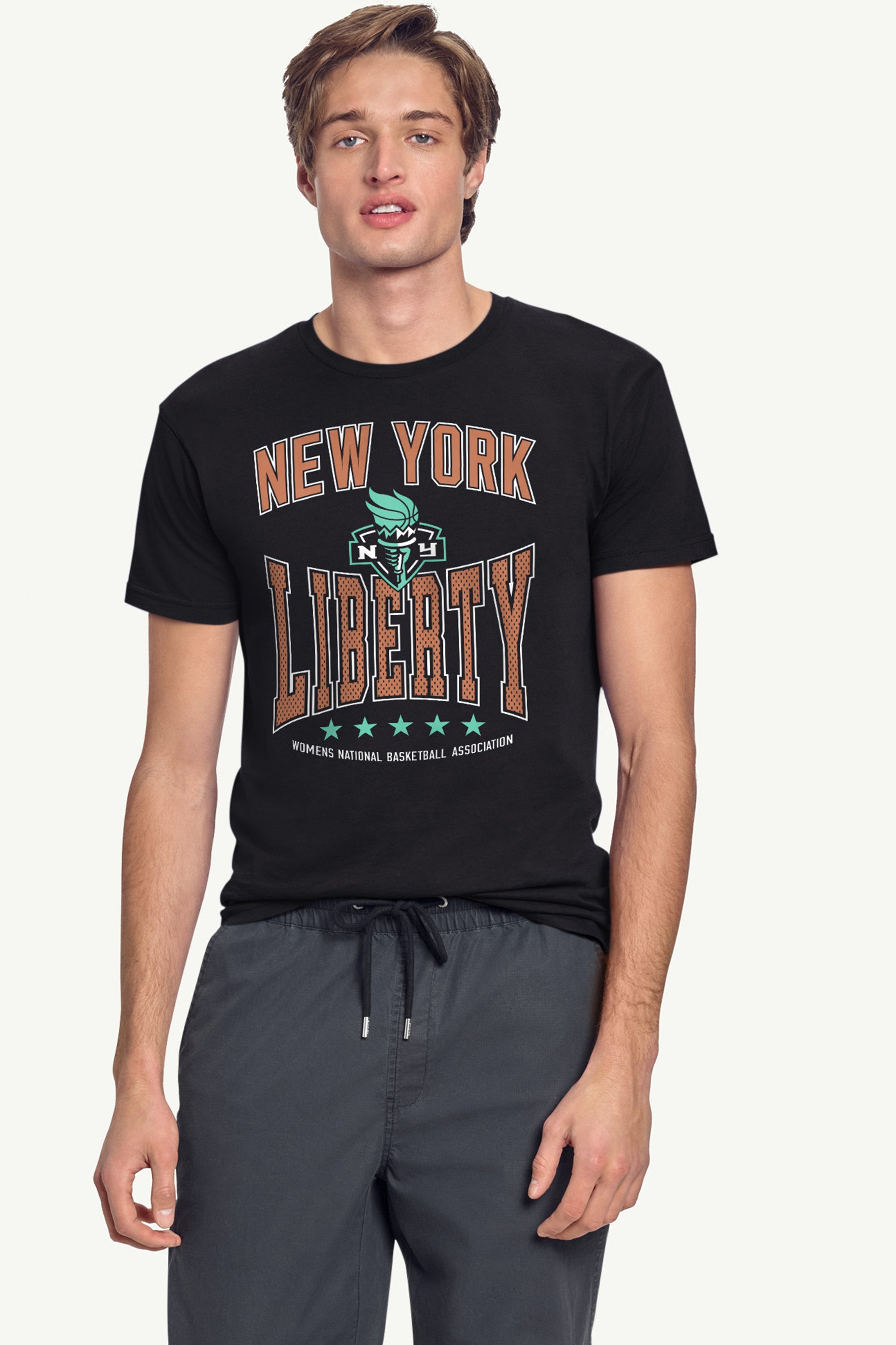MENS WNBA NEW YORK LIBERTY CENTER SQUEEZE T SHIRT View 4 | New York Liberty MENS WNBA NEW YORK LIBERTY CENTER SQUEEZE T SHIRT View 4 | New York Liberty