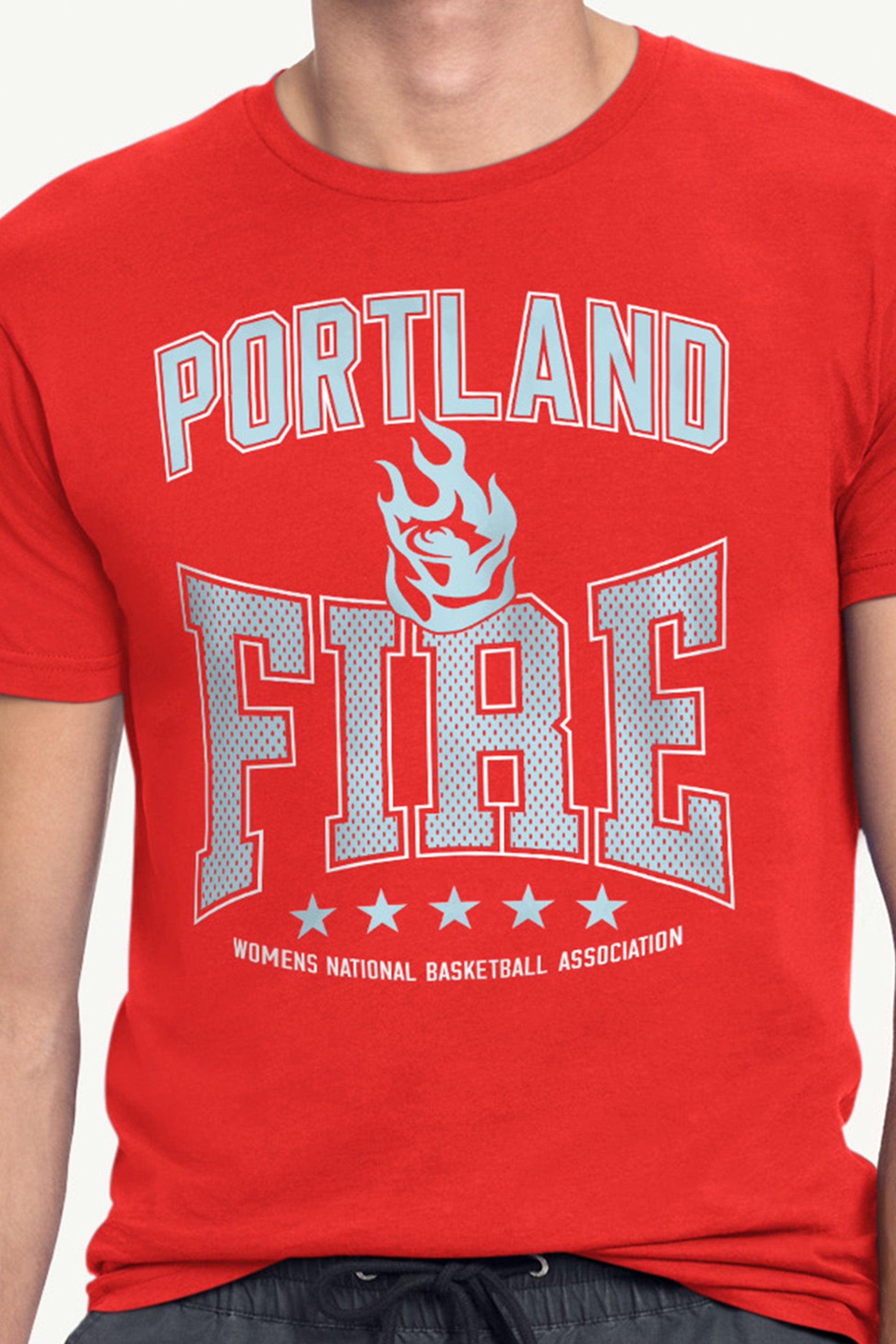 MENS WNBA PORTLAND FIRE CENTER SQUEEZE T SHIRT View 2 | Portland Fire MENS WNBA PORTLAND FIRE CENTER SQUEEZE T SHIRT View 2 | Portland Fire