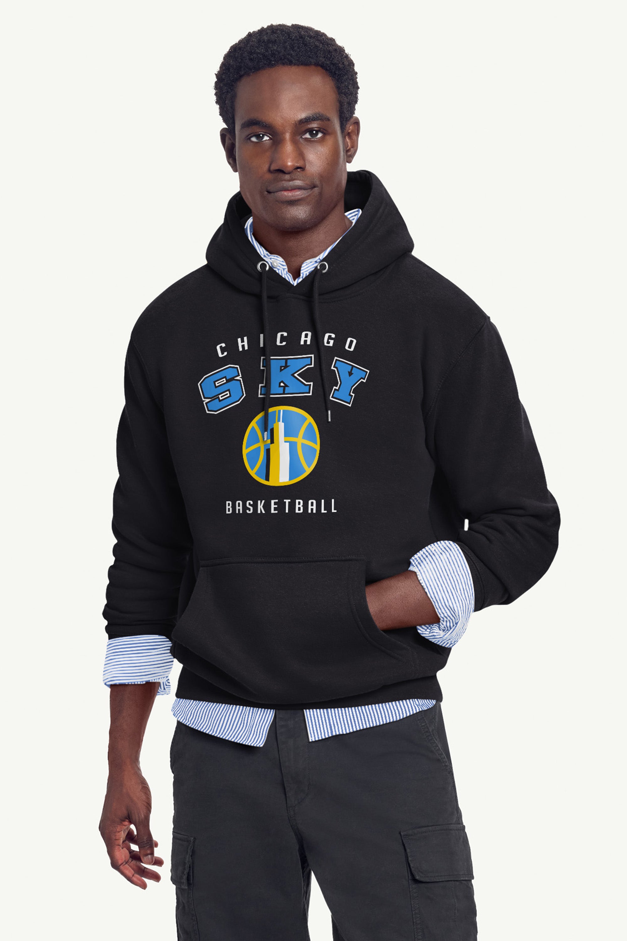 MENS CHICAGO SKY LOGO HOODIE View 3 MENS CHICAGO SKY LOGO HOODIE View 3
