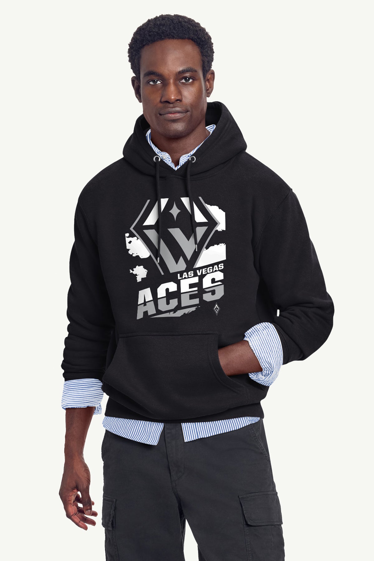 MENS LAS VEGAS ACES LOGO ZOOM PRINTED HOODIE View 4 MENS LAS VEGAS ACES LOGO ZOOM PRINTED HOODIE View 4