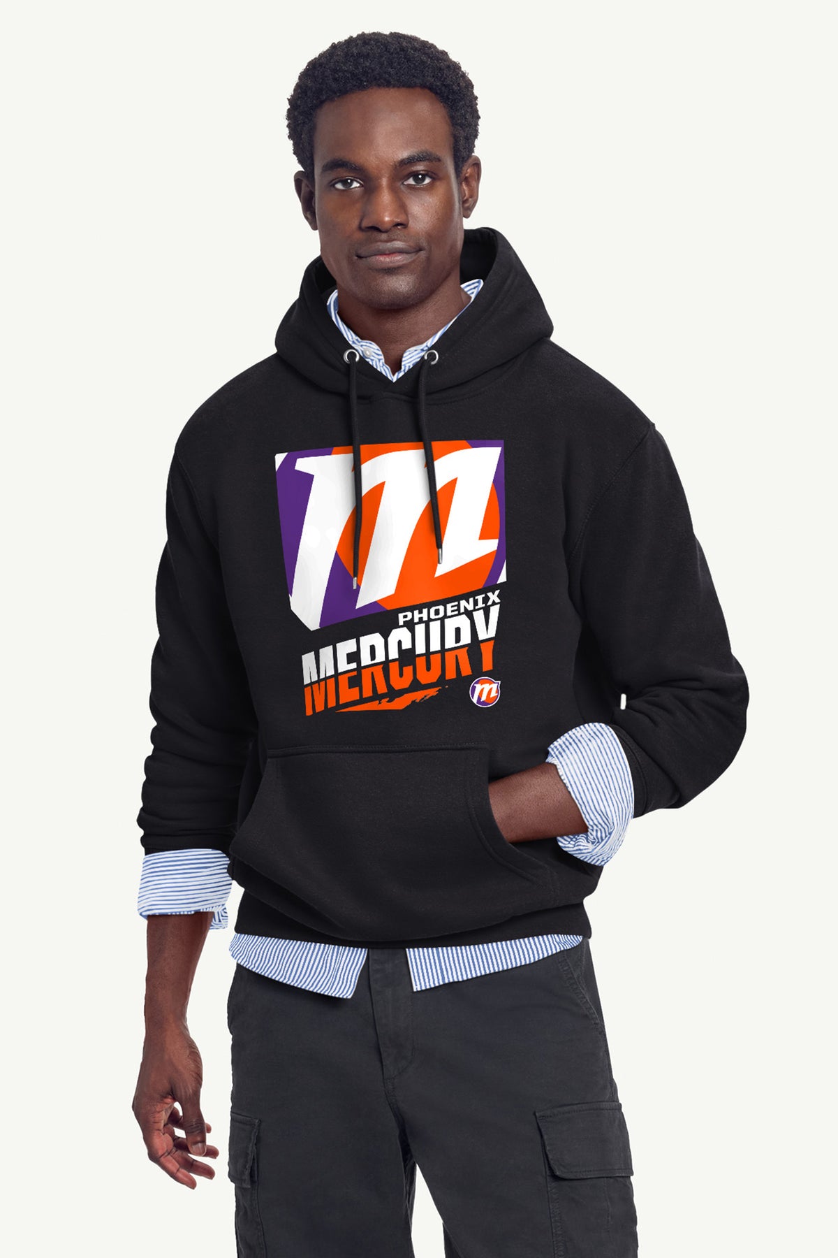 MENS PHOENIX MERCURY LOGO ZOOM PRINTED HOODIE View 4 MENS PHOENIX MERCURY LOGO ZOOM PRINTED HOODIE View 4