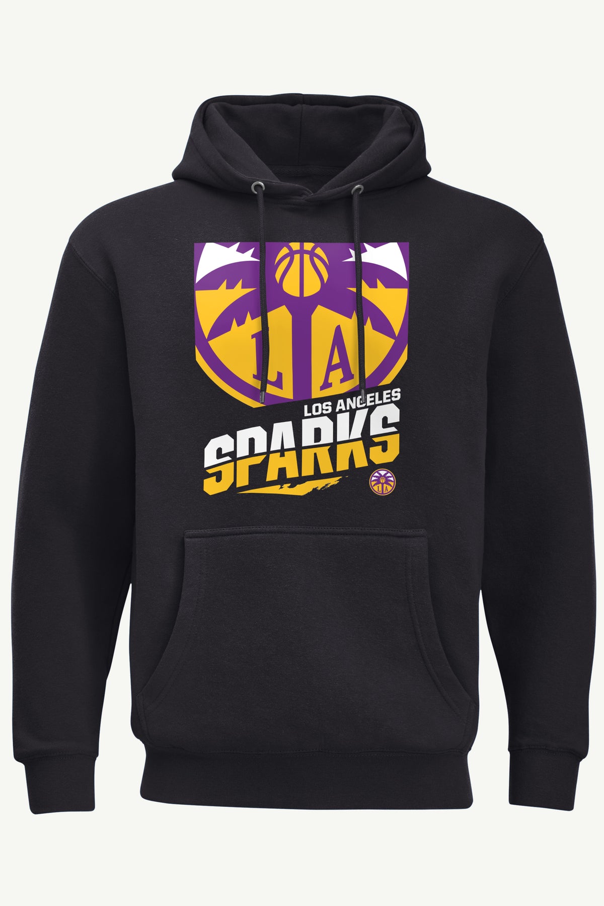 MENS LOS ANGELES SPARKS LOGO ZOOM PRINTED HOODIE View 1 MENS LOS ANGELES SPARKS LOGO ZOOM PRINTED HOODIE View 1