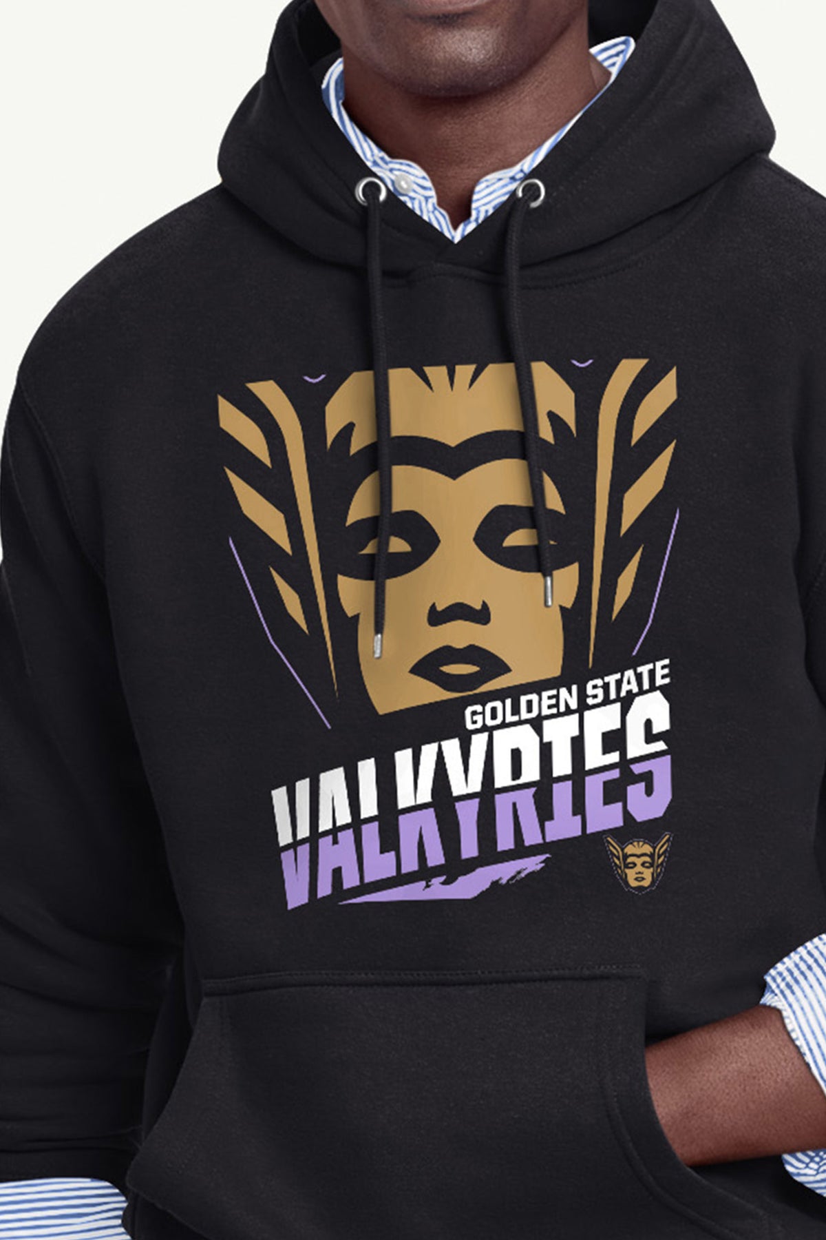 MENS GOLDEN STATE VALKYRIES LOGO ZOOM PRINTED HOODIE View 2 MENS GOLDEN STATE VALKYRIES LOGO ZOOM PRINTED HOODIE View 2