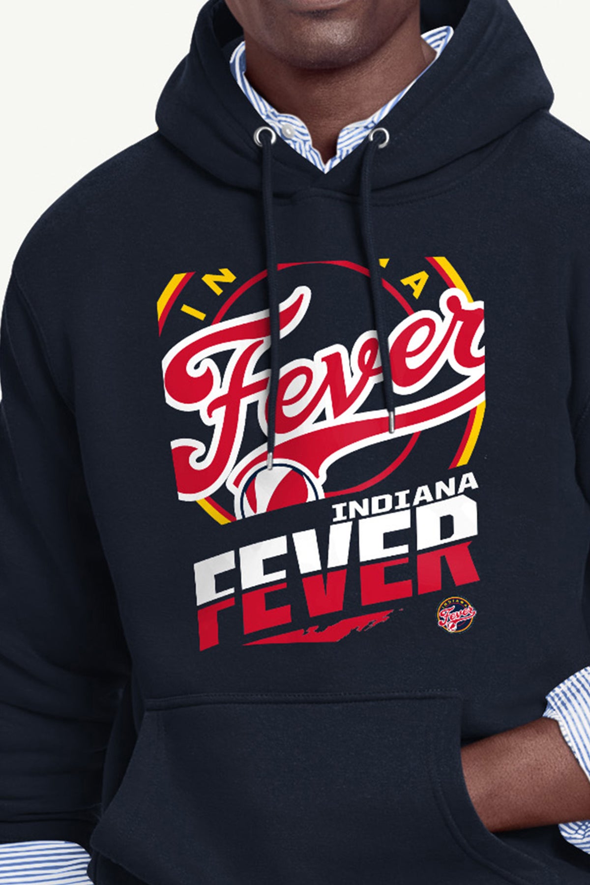MENS INDIANA FEVER LOGO ZOOM PRINTED HOODIE View 2 MENS INDIANA FEVER LOGO ZOOM PRINTED HOODIE View 2