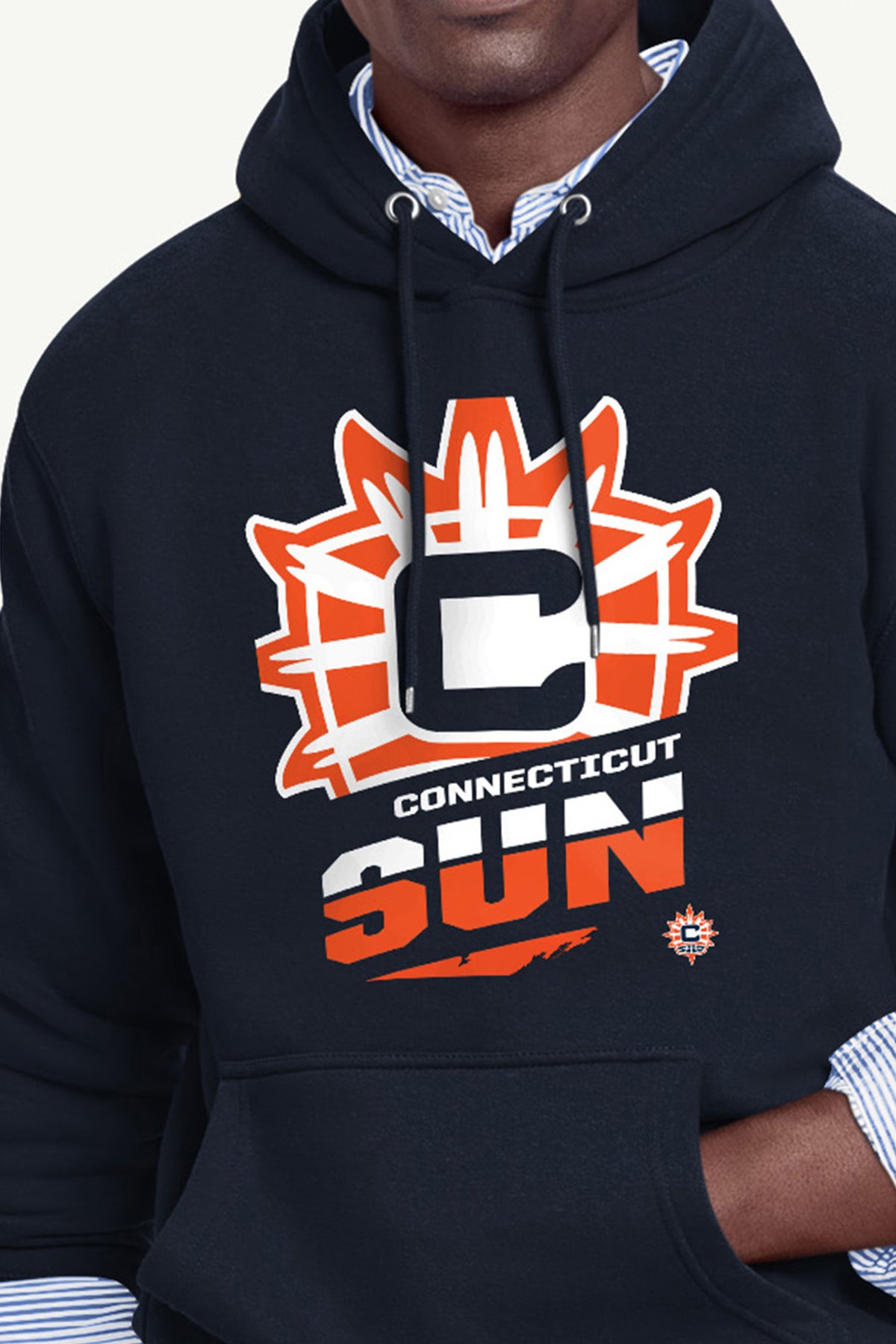 MENS CONNECTICUT SUN LOGO ZOOM PRINTED HOODIE View 2 MENS CONNECTICUT SUN LOGO ZOOM PRINTED HOODIE View 2