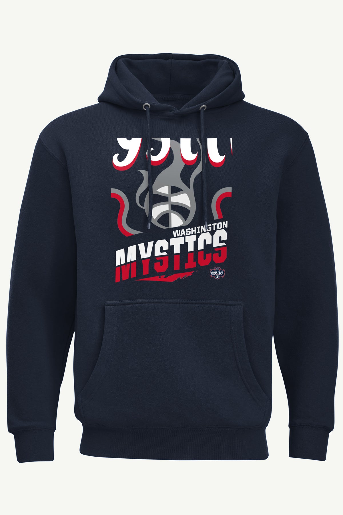 MENS WASHINGTON MYSTICS LOGO ZOOM PRINTED HOODIE View 1 MENS WASHINGTON MYSTICS LOGO ZOOM PRINTED HOODIE View 1