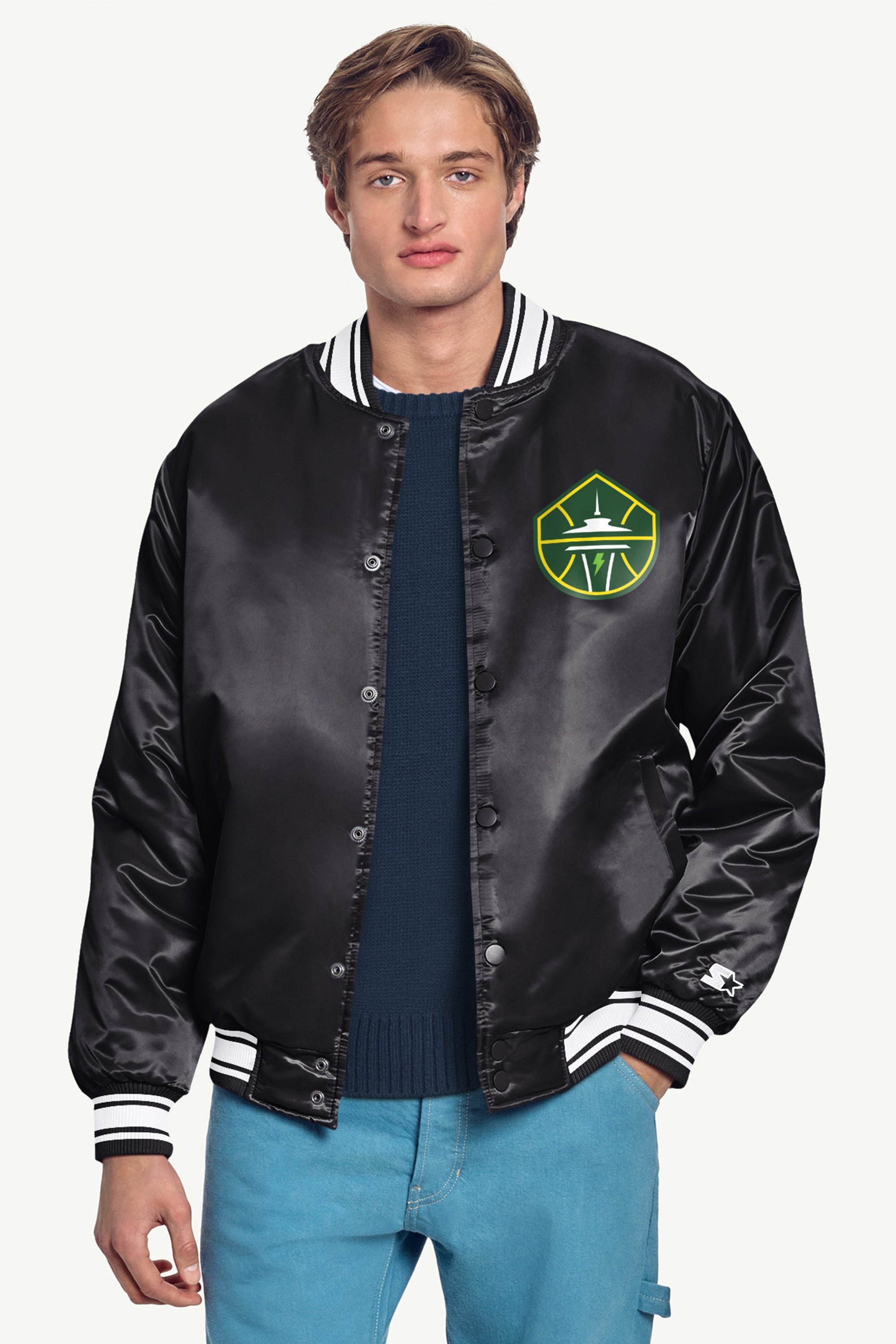 MENS WNBA SEATTLE STORM VARSITY JACKET View 3 | Seattle Storm MENS WNBA SEATTLE STORM VARSITY JACKET View 3 | Seattle Storm