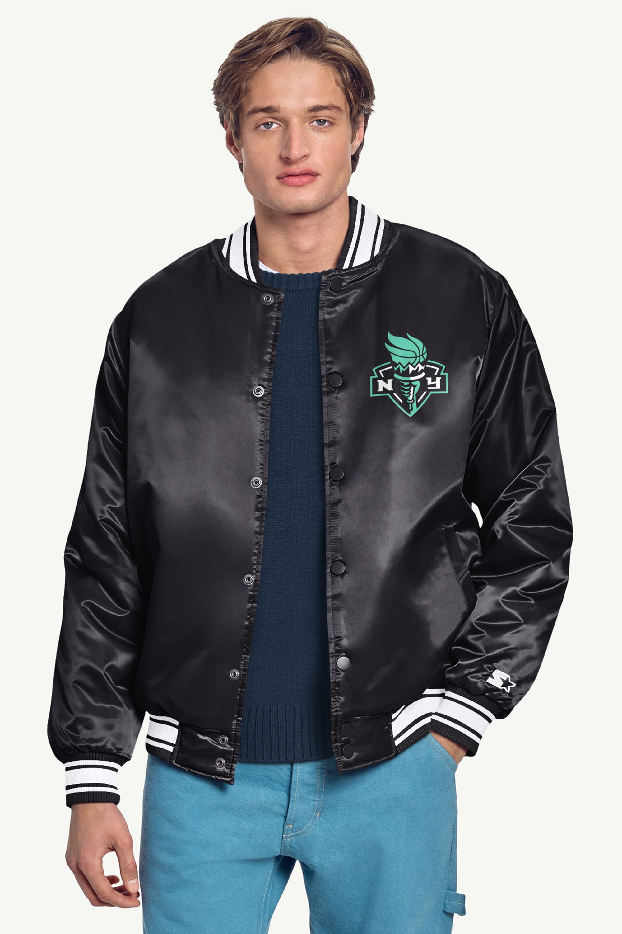 MENS WNBA NEW YORK LIBERTY VARSITY JACKET View 3 | New York Liberty MENS WNBA NEW YORK LIBERTY VARSITY JACKET View 3 | New York Liberty