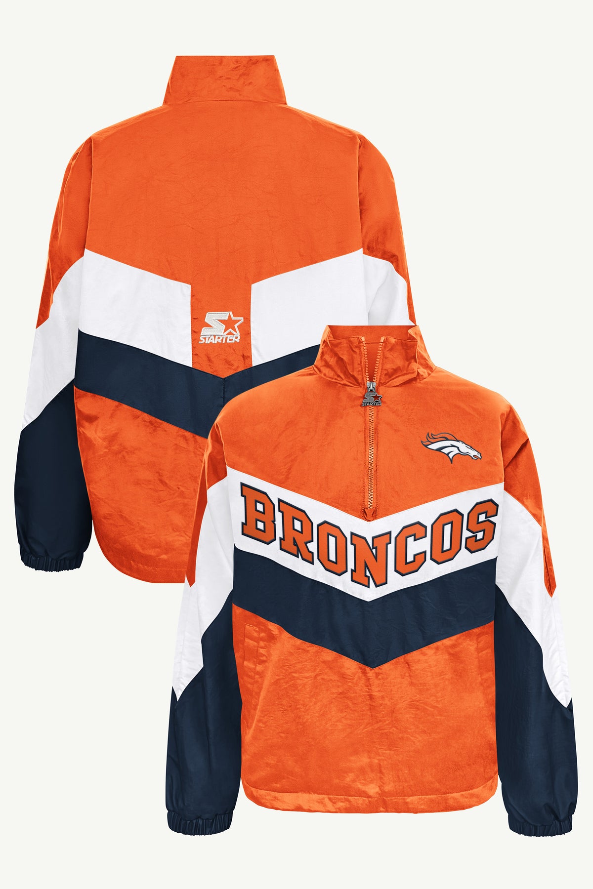 WOMENS DENVER BRONCOS YARDLINE QUARTER ZIP JACKET View 1 WOMENS DENVER BRONCOS YARDLINE QUARTER ZIP JACKET View 1