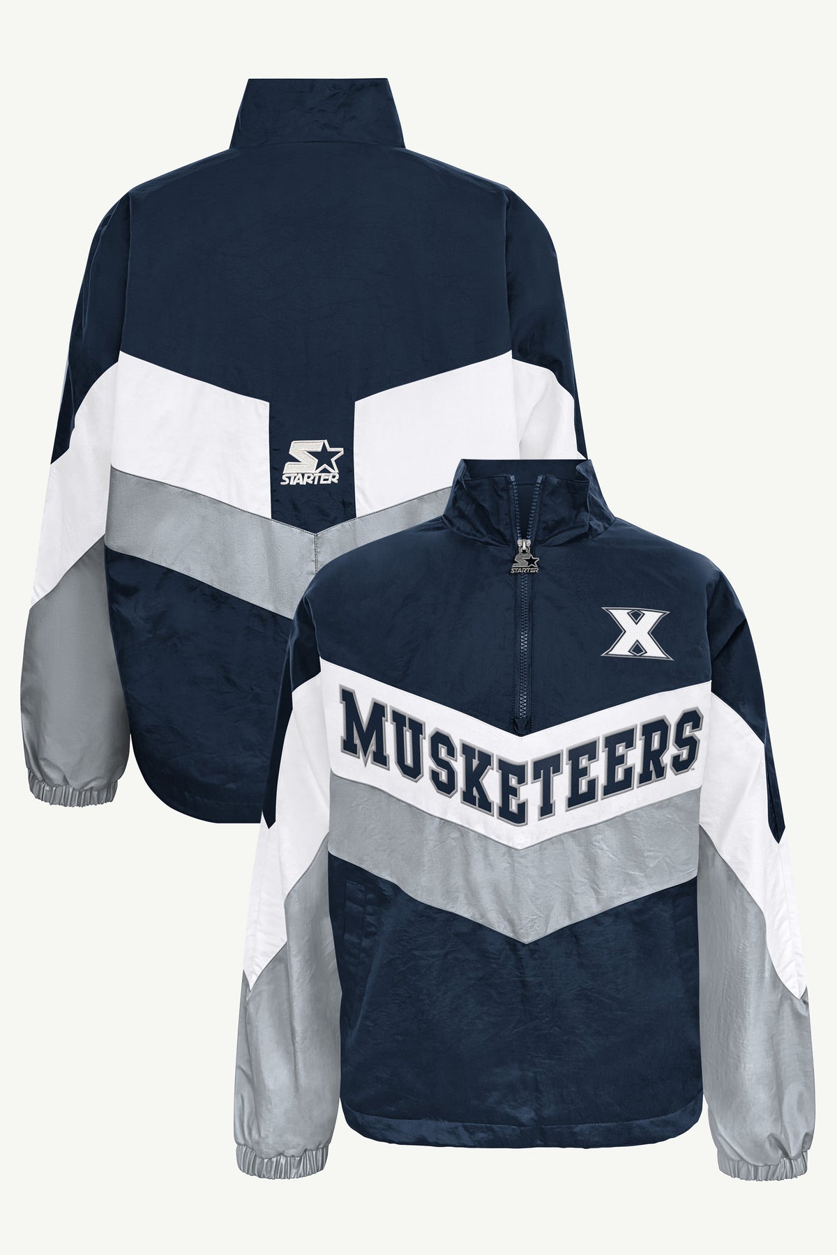 WOMENS XAVIER MUSKETEERS YARDLINE QUARTER ZIP JACKET View 1 WOMENS XAVIER MUSKETEERS YARDLINE QUARTER ZIP JACKET View 1