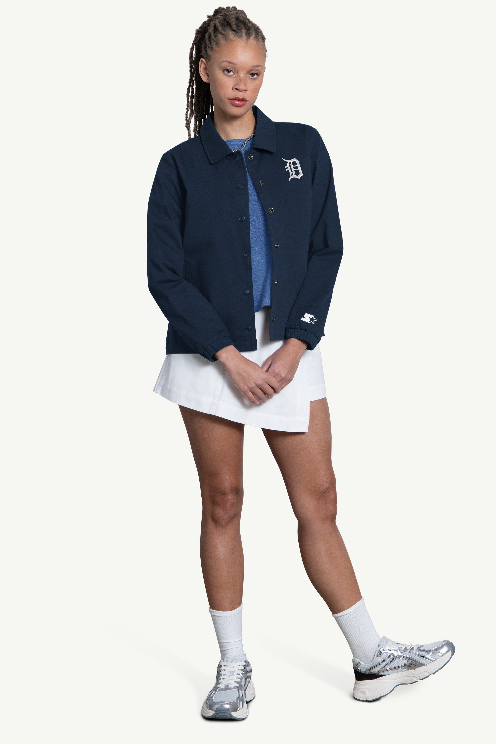 WOMENS DETROIT TIGERS COACHES JACKET View 4 WOMENS DETROIT TIGERS COACHES JACKET View 4