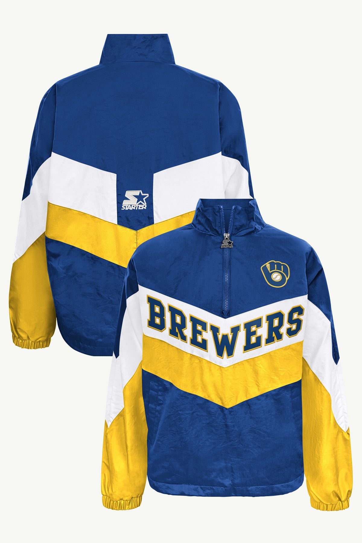 WOMENS MILWAUKEE BREWERS YARDLINE QUARTER ZIP JACKET View 1 WOMENS MILWAUKEE BREWERS YARDLINE QUARTER ZIP JACKET View 1