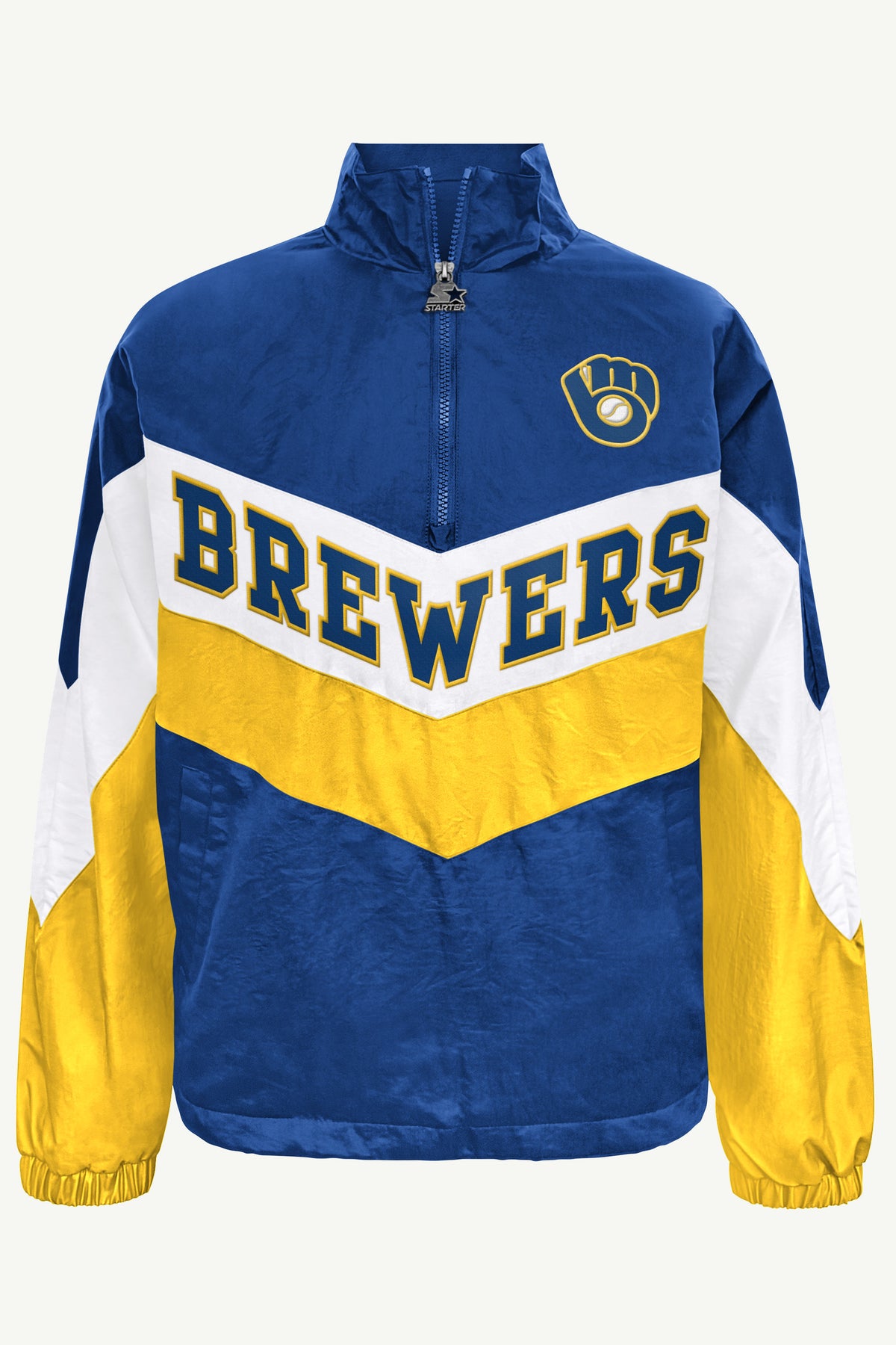 WOMENS MILWAUKEE BREWERS YARDLINE QUARTER ZIP JACKET View 2 WOMENS MILWAUKEE BREWERS YARDLINE QUARTER ZIP JACKET View 2