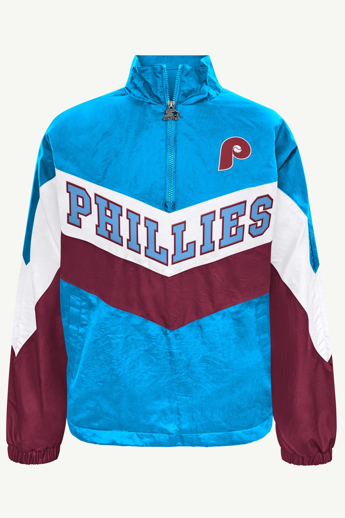 WOMENS PHILADELPHIA PHILLIES YARDLINE QUARTER ZIP JACKET View 2 WOMENS PHILADELPHIA PHILLIES YARDLINE QUARTER ZIP JACKET View 2