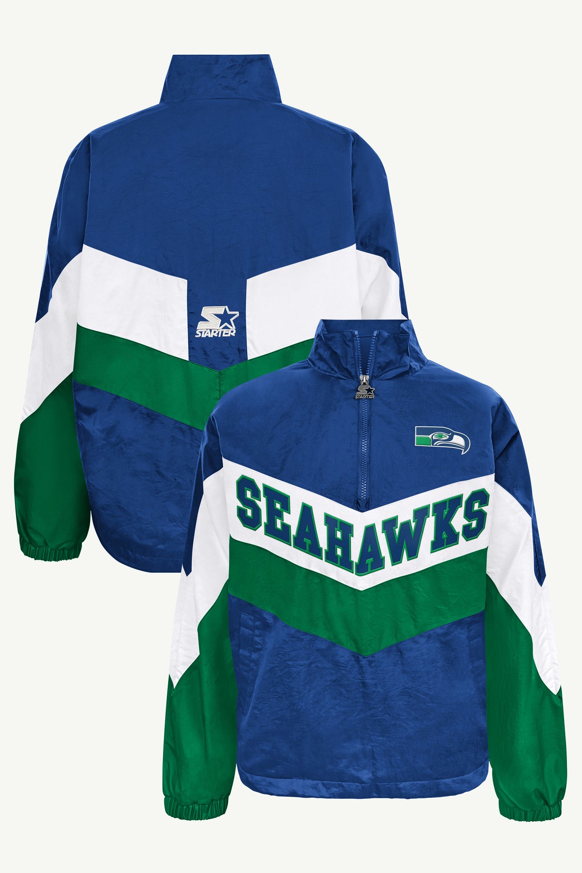 WOMENS SEATTLE SEAHAWKS YARDLINE QUARTER ZIP JACKET View 1 WOMENS SEATTLE SEAHAWKS YARDLINE QUARTER ZIP JACKET View 1