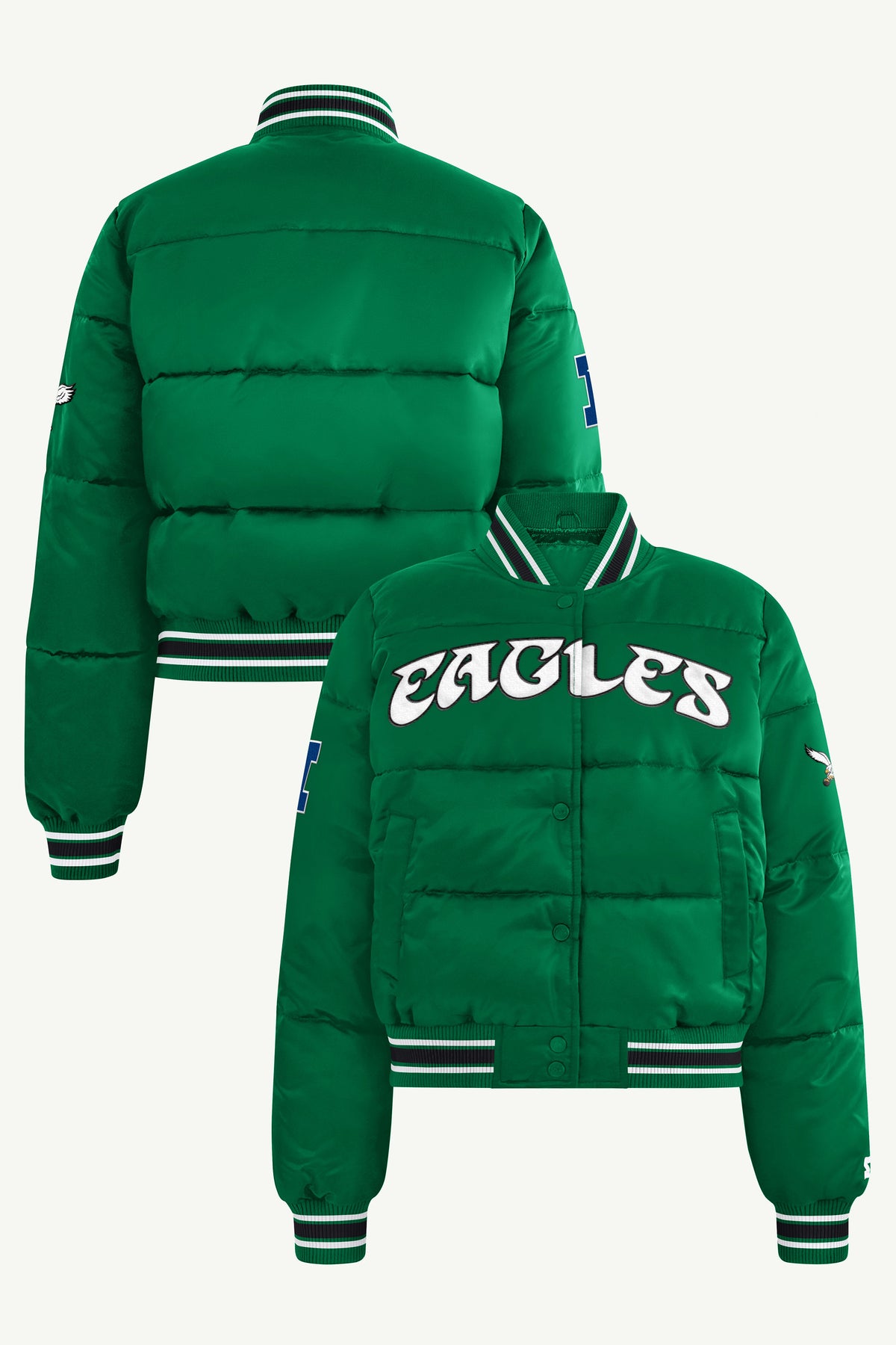 WOMENS PHILADELPHIA EAGLES PUMP FAKE BUBBLE JACKET View 1 | Philadelphia Eagles WOMENS PHILADELPHIA EAGLES PUMP FAKE BUBBLE JACKET View 1 | Philadelphia Eagles