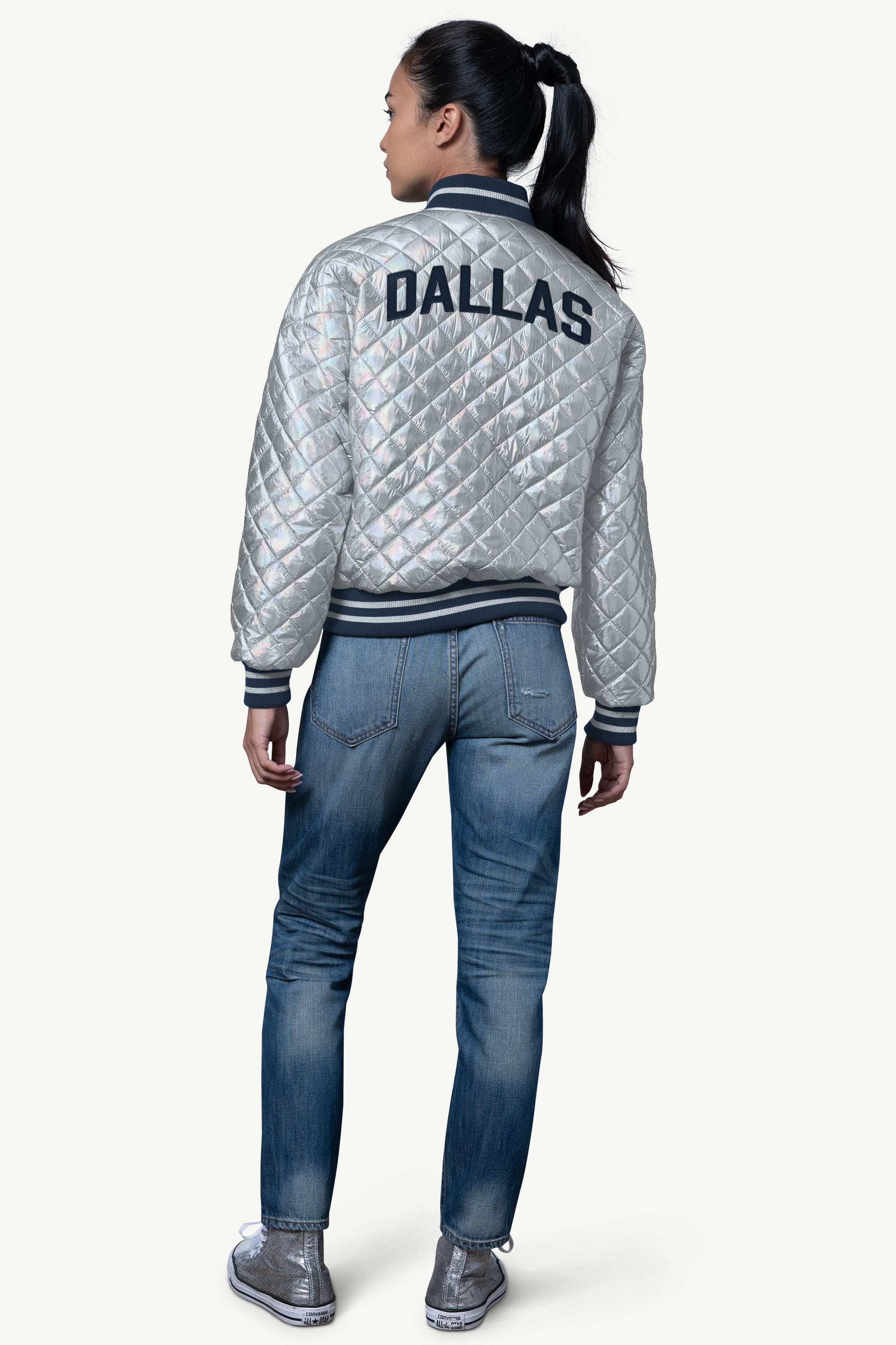 WOMENS DALLAS COWBOYS BLOWOUT METALLIC JACKET View 2 | Dallas Cowboys WOMENS DALLAS COWBOYS BLOWOUT METALLIC JACKET View 2 | Dallas Cowboys
