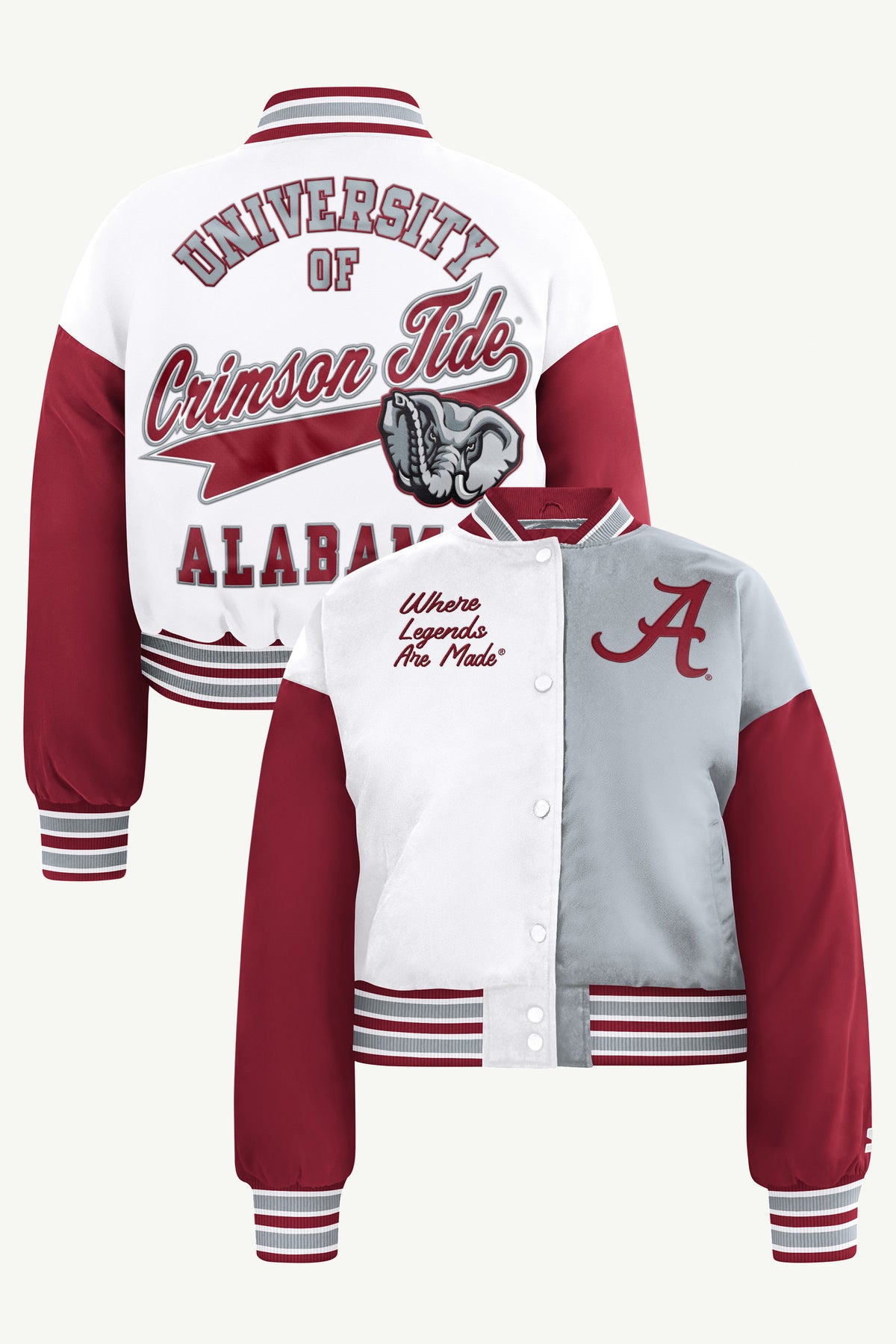 WOMENS ALABAMA CRIMSON TIDE GAME ON VARSITY JACKET View 1 WOMENS ALABAMA CRIMSON TIDE GAME ON VARSITY JACKET View 1
