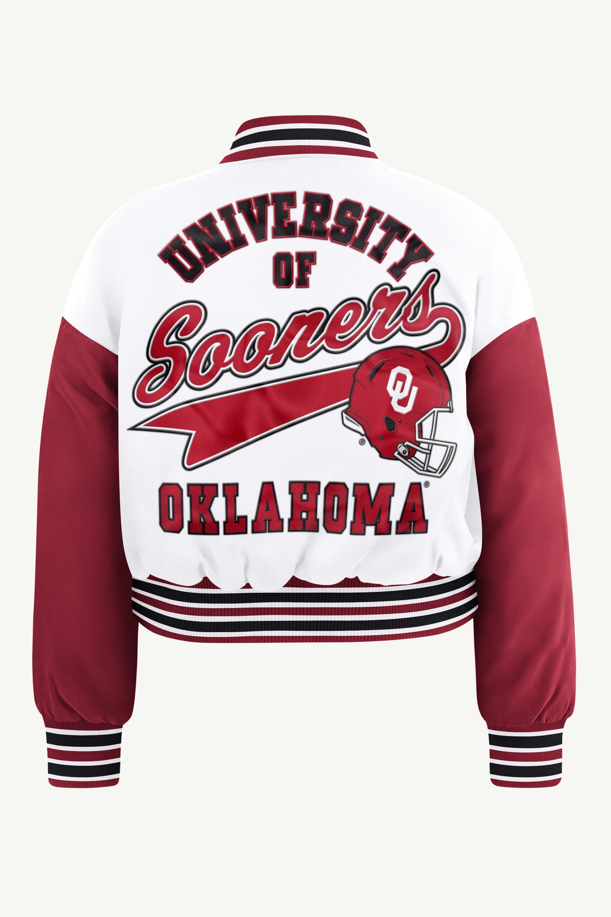 WOMENS OKLAHOMA SOONERS GAME ON VARSITY JACKET View 3 WOMENS OKLAHOMA SOONERS GAME ON VARSITY JACKET View 3