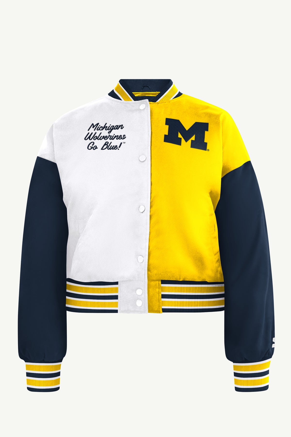 WOMENS MICHIGAN WOLVERINES GAME ON VARSITY JACKET View 2 WOMENS MICHIGAN WOLVERINES GAME ON VARSITY JACKET View 2
