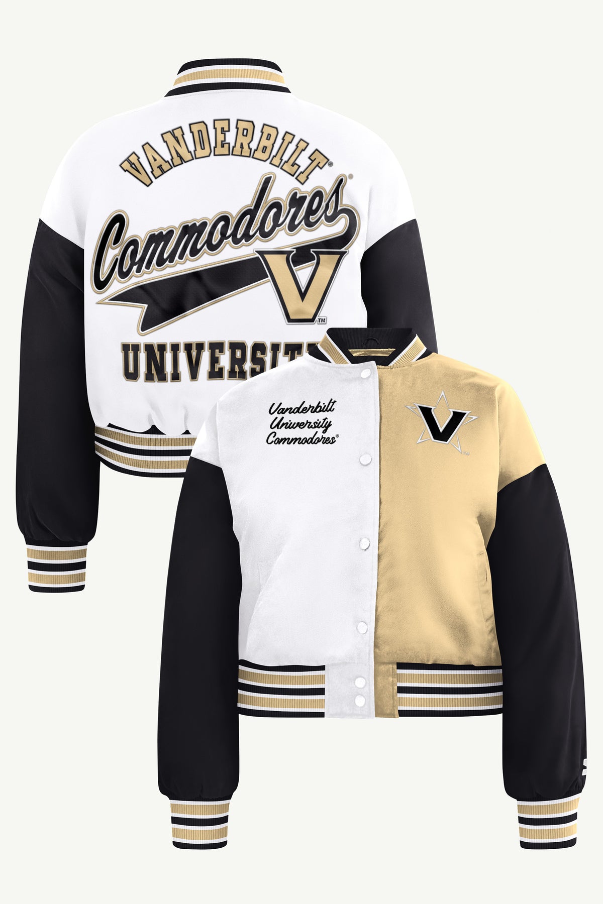 WOMENS VANDERBILT COMMODORES GAME ON VARSITY JACKET View 1 WOMENS VANDERBILT COMMODORES GAME ON VARSITY JACKET View 1