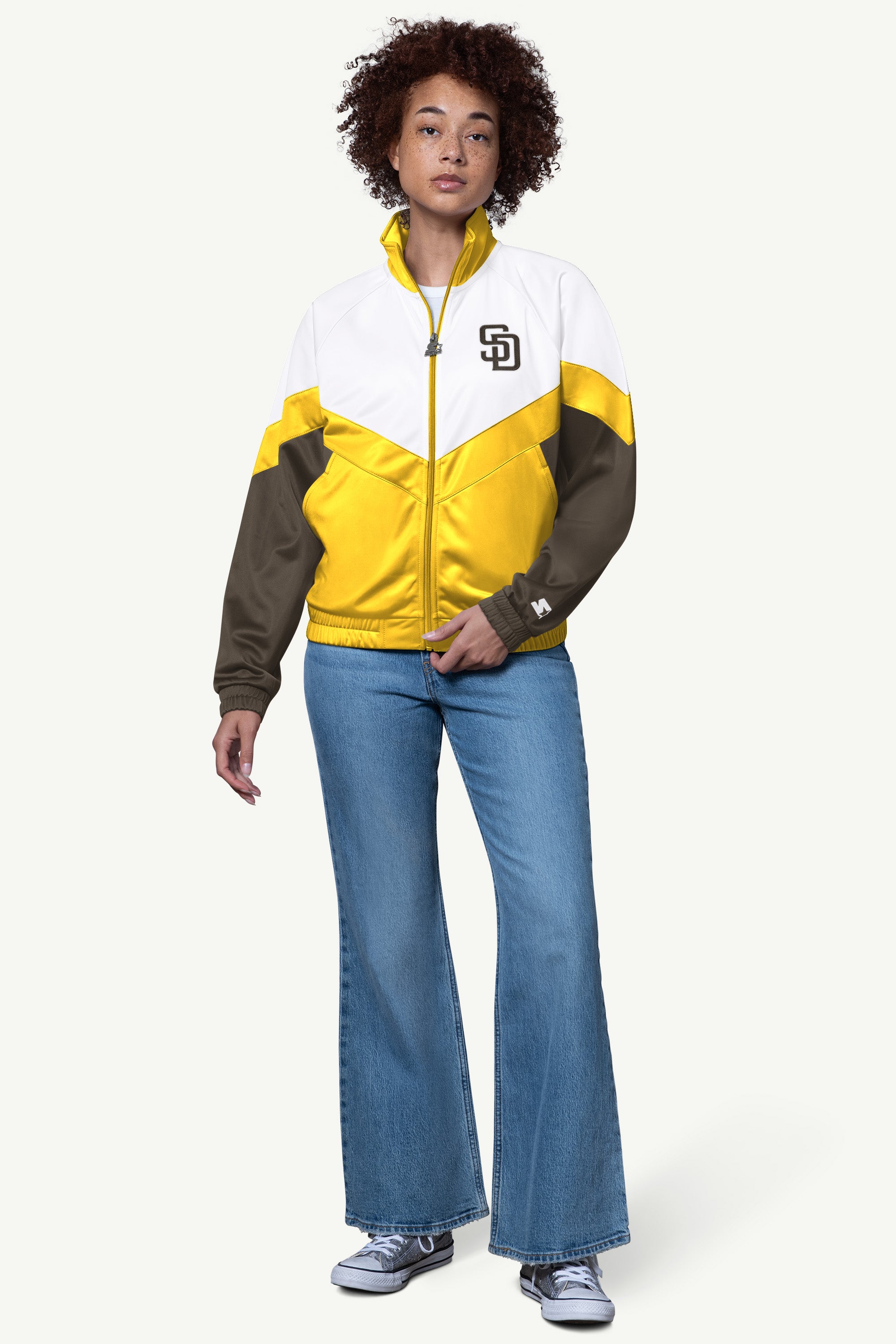 WOMENS SAN DIEGO PADRES TEAMWORK TRACK JACKET View 3 | STARTER CLASSICS WOMENS SAN DIEGO PADRES TEAMWORK TRACK JACKET View 3 | STARTER CLASSICS