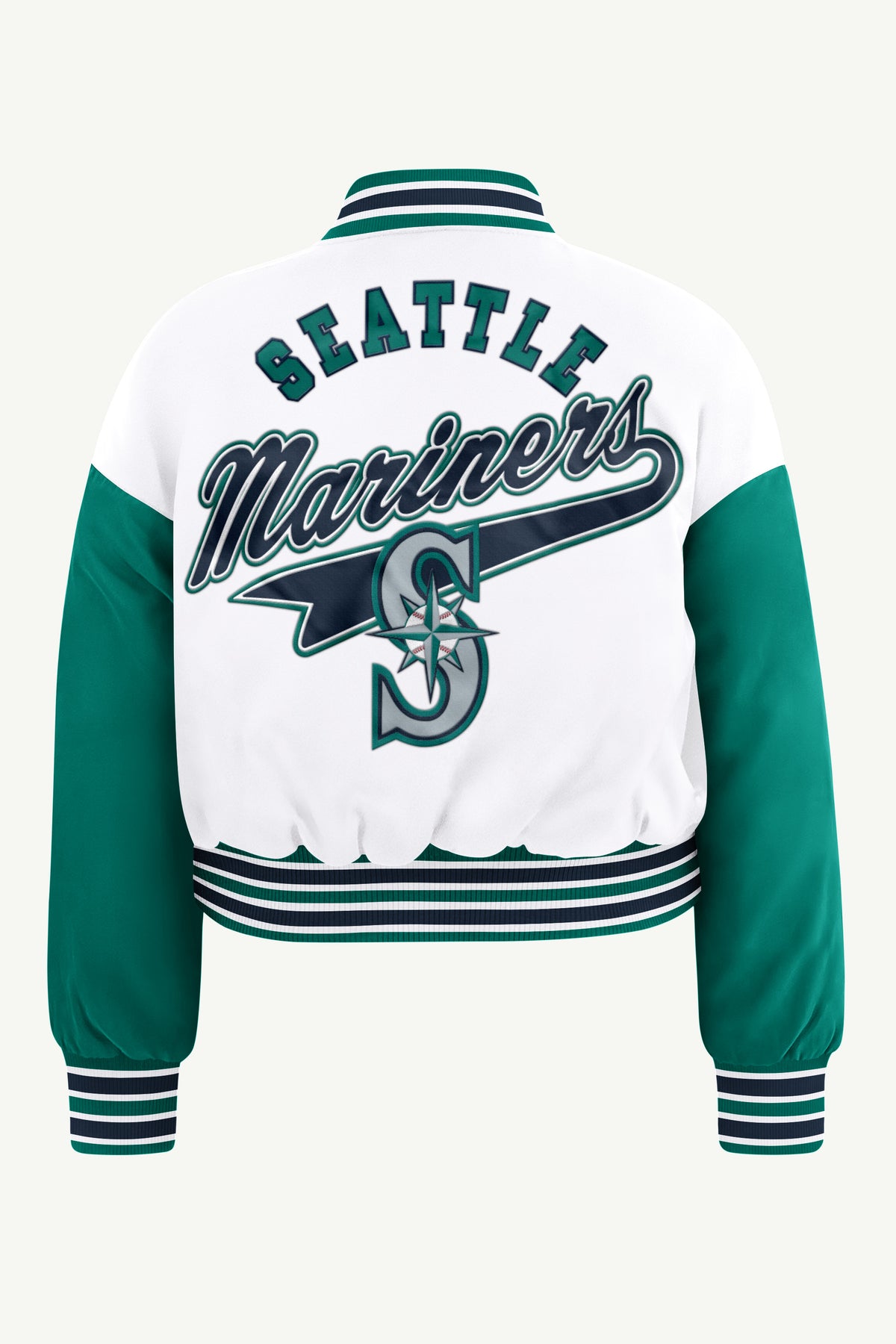 WOMENS SEATTLE MARINERS GAME ON VARSITY JACKET View 3 WOMENS SEATTLE MARINERS GAME ON VARSITY JACKET View 3