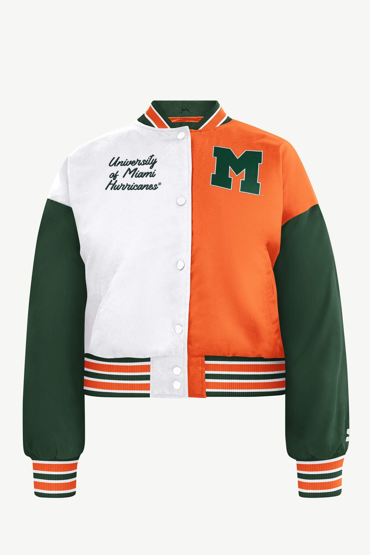 WOMENS MIAMI HURRICANES GAME ON VARSITY JACKET View 2 WOMENS MIAMI HURRICANES GAME ON VARSITY JACKET View 2