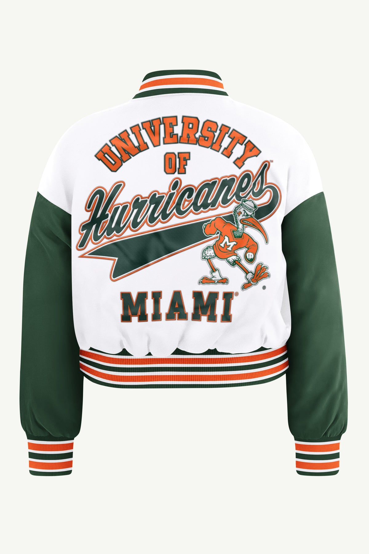 WOMENS MIAMI HURRICANES GAME ON VARSITY JACKET View 3 WOMENS MIAMI HURRICANES GAME ON VARSITY JACKET View 3