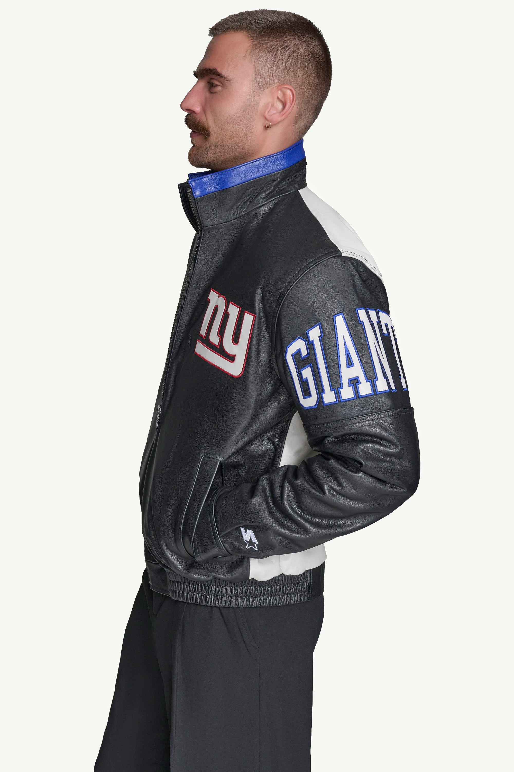 MENS NEW YORK GIANTS FULL ZIP LEATHER JACKET View 4 | NFL MENS NEW YORK GIANTS FULL ZIP LEATHER JACKET View 4 | NFL