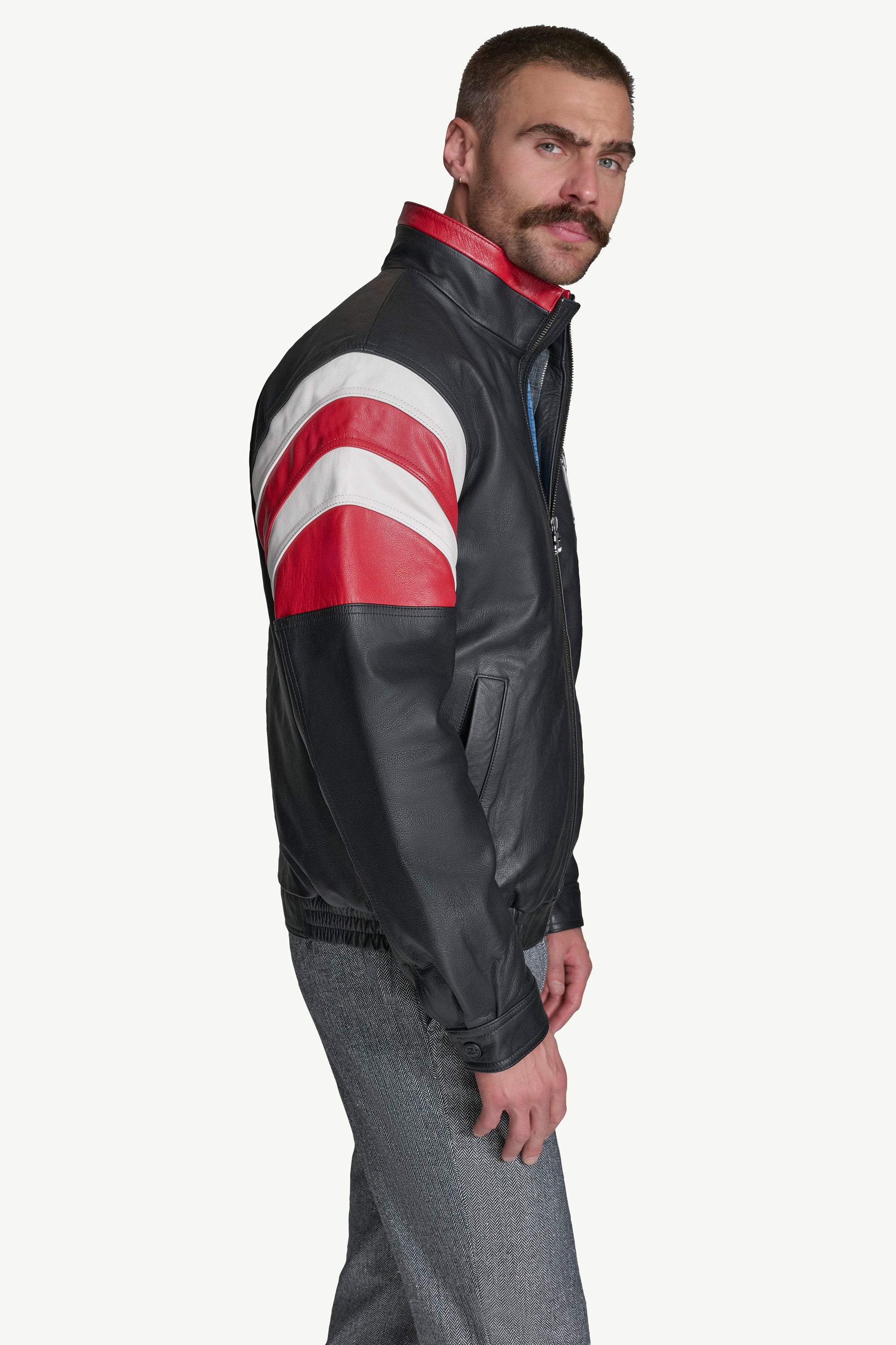 MENS KANSAS CITY CHIEFS FULL ZIP LEATHER JACKET View 5 | NFL MENS KANSAS CITY CHIEFS FULL ZIP LEATHER JACKET View 5 | NFL