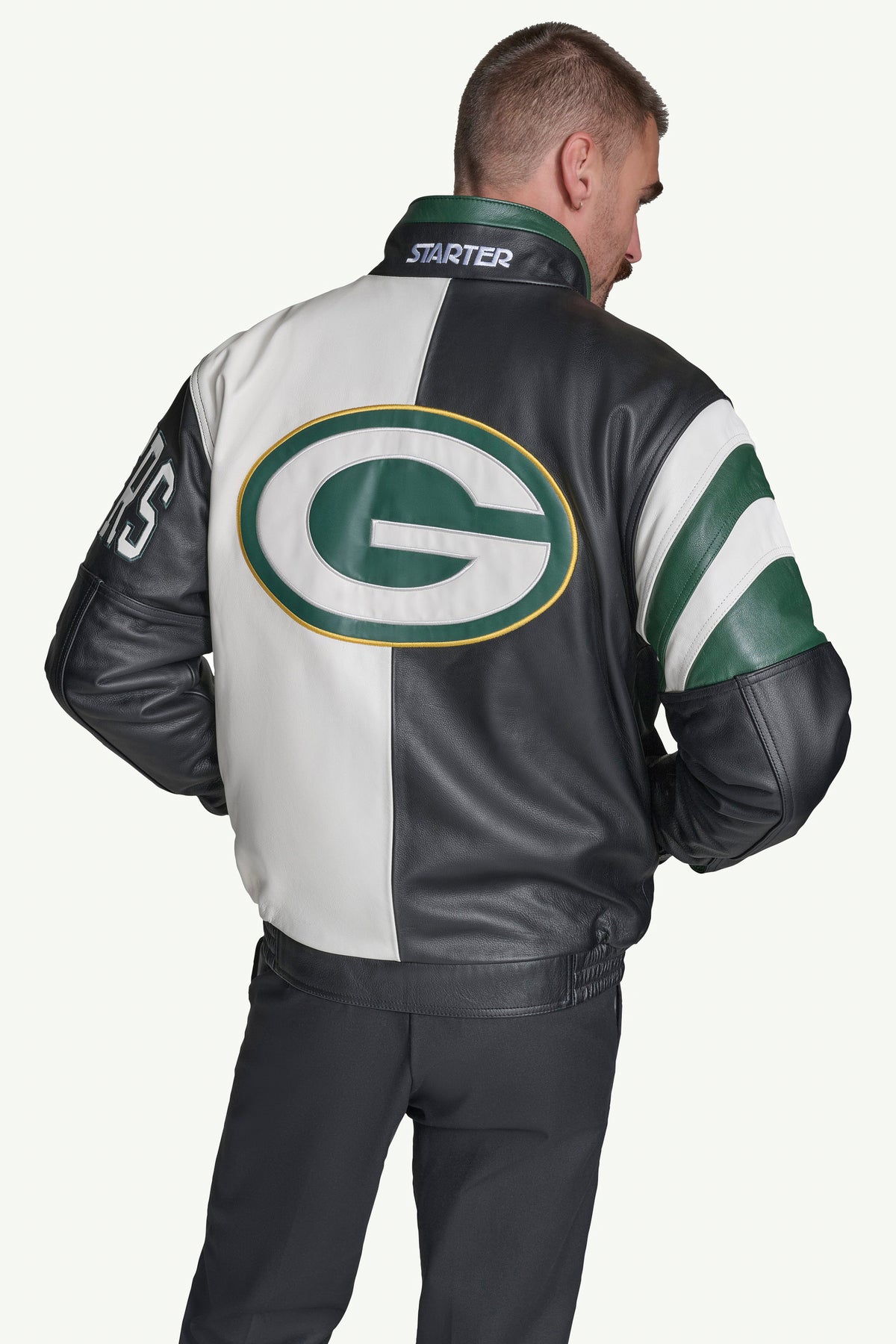Green Bay Packers Full Zip Leather Jacket NFL Starter