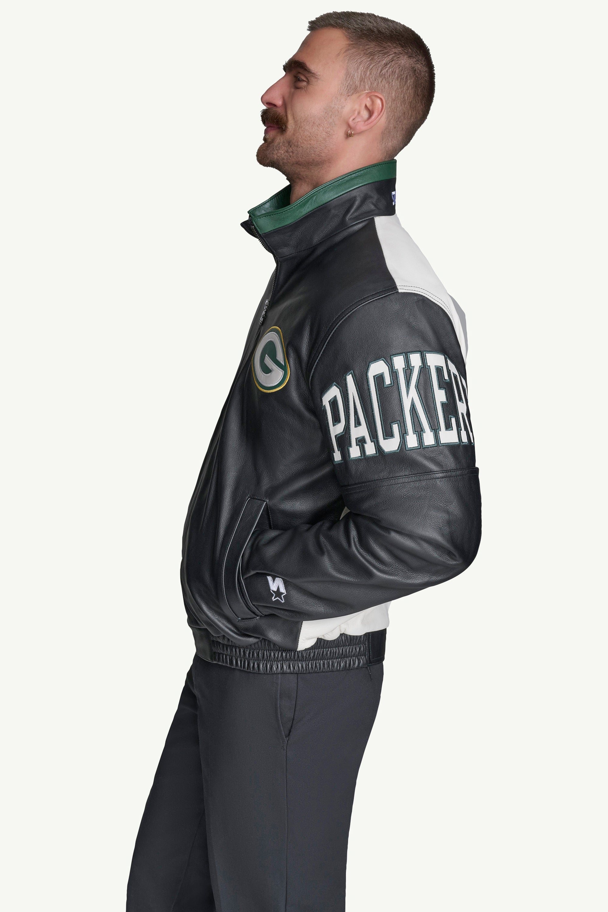 GREEN BAY PACKERS FULL ZIP LEATHER JACKET View 4 | Green Bay Packers GREEN BAY PACKERS FULL ZIP LEATHER JACKET View 4 | Green Bay Packers