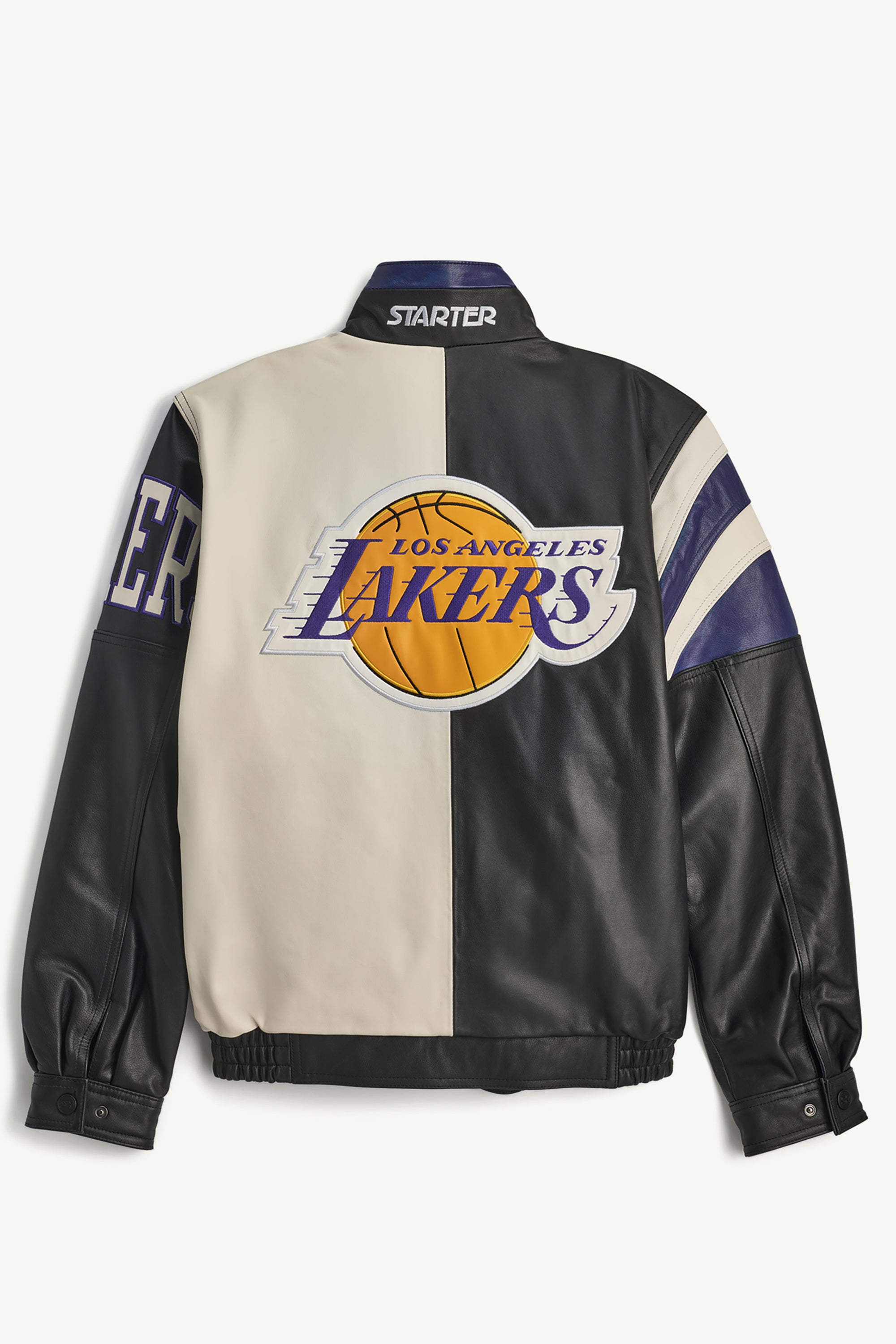 MENS LOS ANGELES LAKERS FULL ZIP LEATHER JACKET View 2 | NBA MENS LOS ANGELES LAKERS FULL ZIP LEATHER JACKET View 2 | NBA