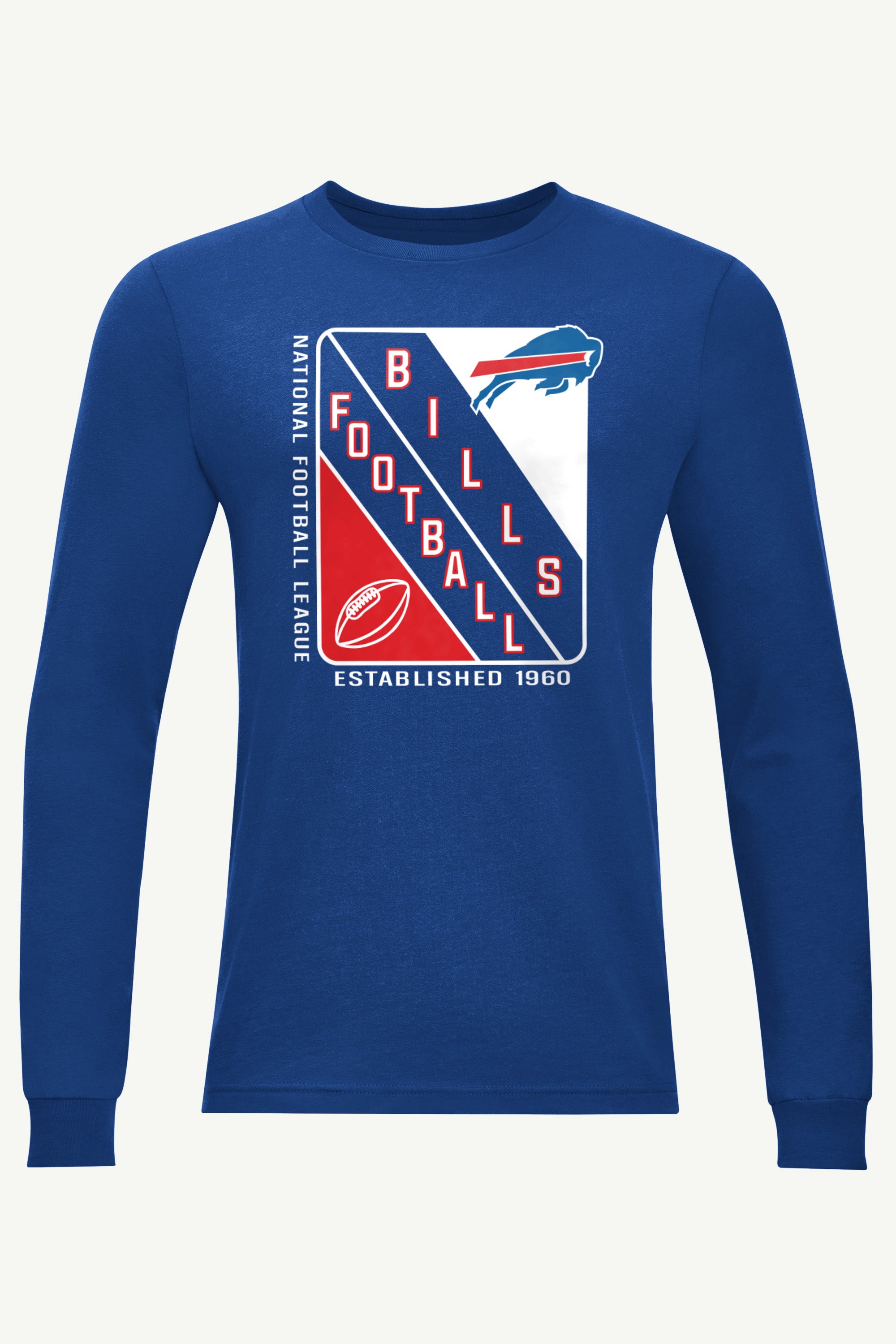 MENS BUFFALO BILLS SHIELD LOGO LONG SLEEVE T SHIRT View 1 MENS BUFFALO BILLS SHIELD LOGO LONG SLEEVE T SHIRT View 1