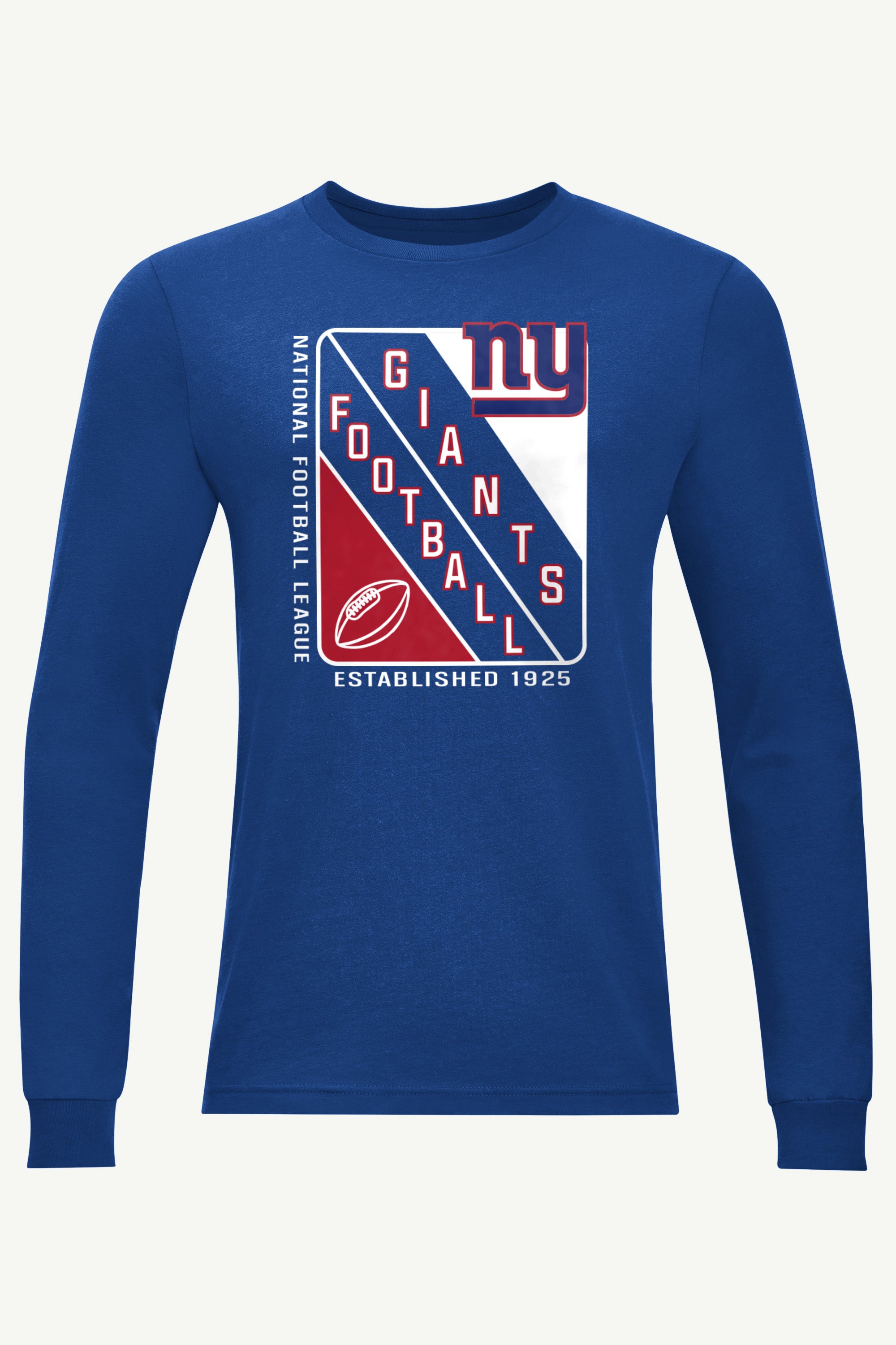 MENS NEW YORK GIANTS SHIELD LOGO LONG SLEEVE T SHIRT View 1 MENS NEW YORK GIANTS SHIELD LOGO LONG SLEEVE T SHIRT View 1