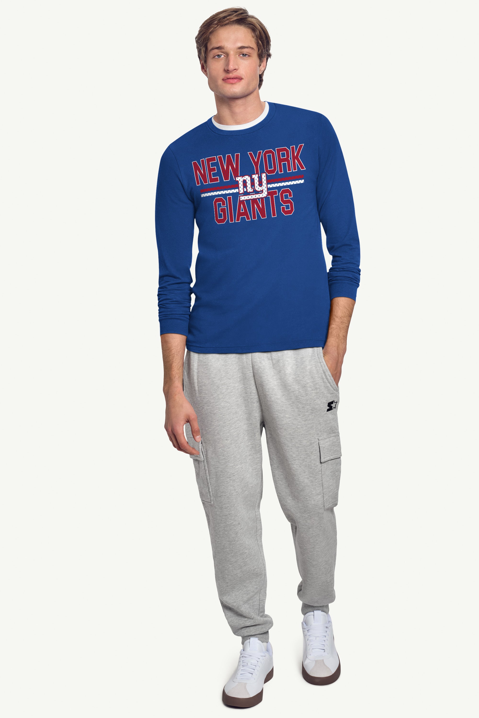 MENS NEW YORK GIANTS MESH LOOK LONG SLEEVE T SHIRT View 3 MENS NEW YORK GIANTS MESH LOOK LONG SLEEVE T SHIRT View 3