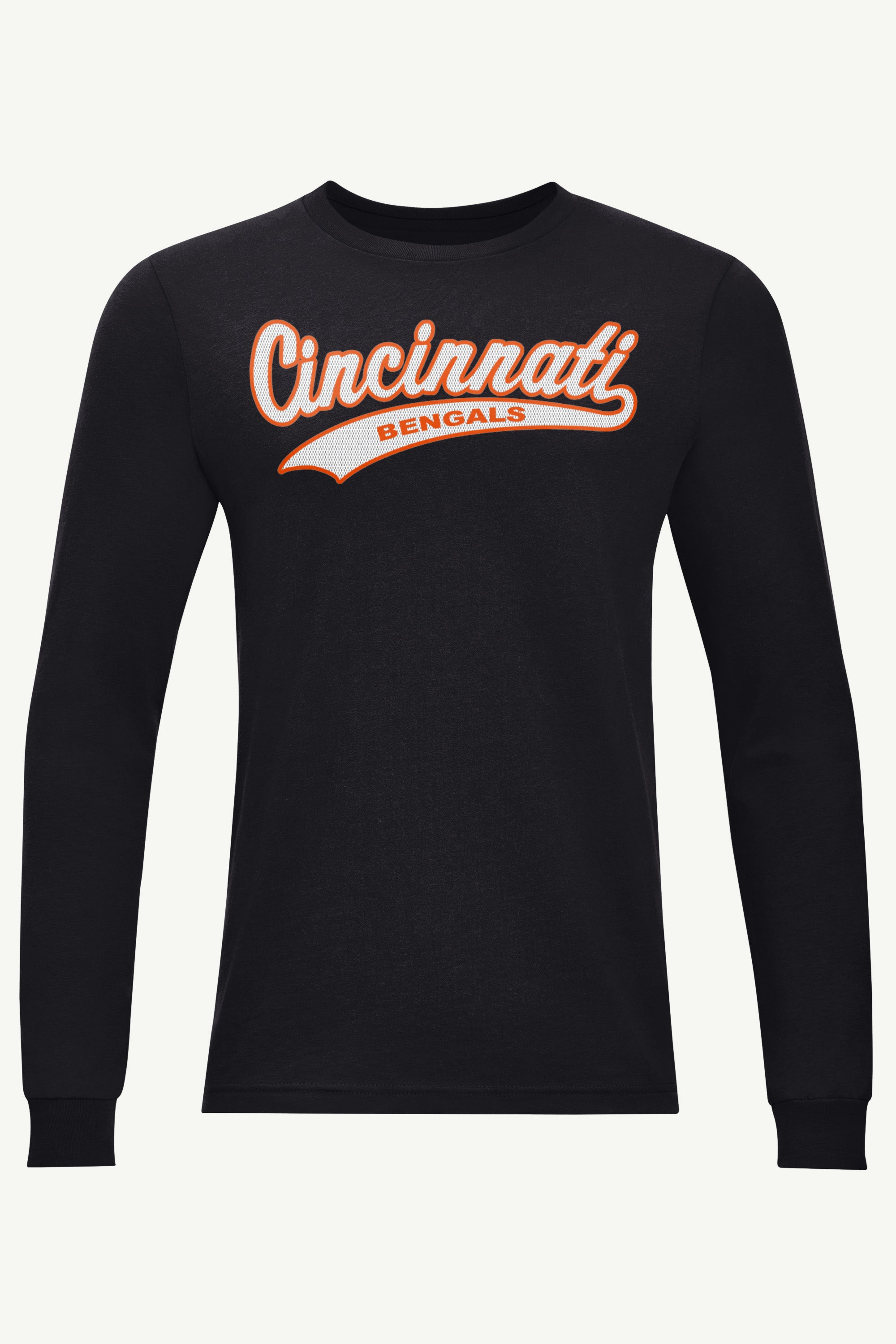 MENS CINCINATTI BENGALS TAILSWEEP LONG SLEEVE T SHIRT View 1 | Cincinnati Bengals MENS CINCINATTI BENGALS TAILSWEEP LONG SLEEVE T SHIRT View 1 | Cincinnati Bengals