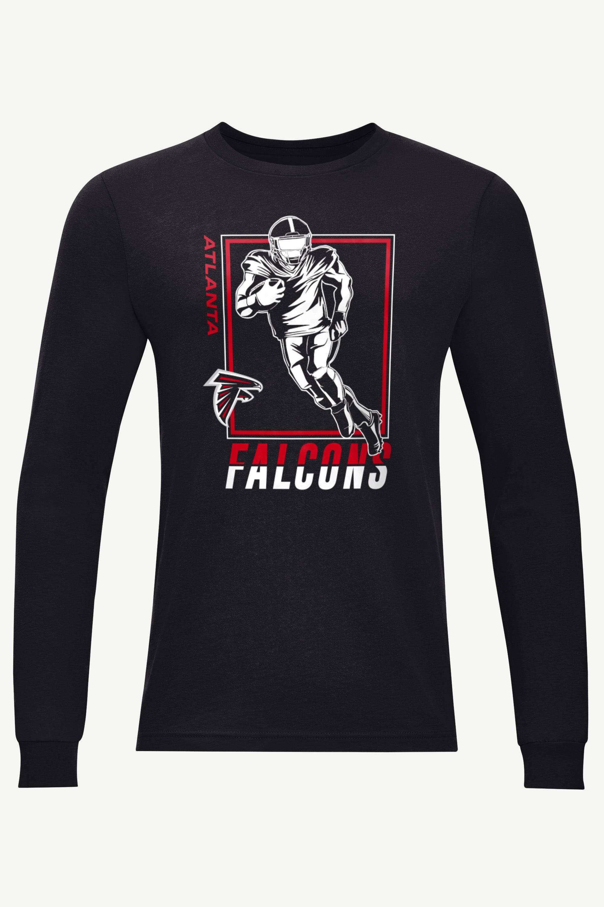 MENS ATLANTA FALCONS PLAYER GRID LONG SLEEVE T SHIRT View 1 MENS ATLANTA FALCONS PLAYER GRID LONG SLEEVE T SHIRT View 1