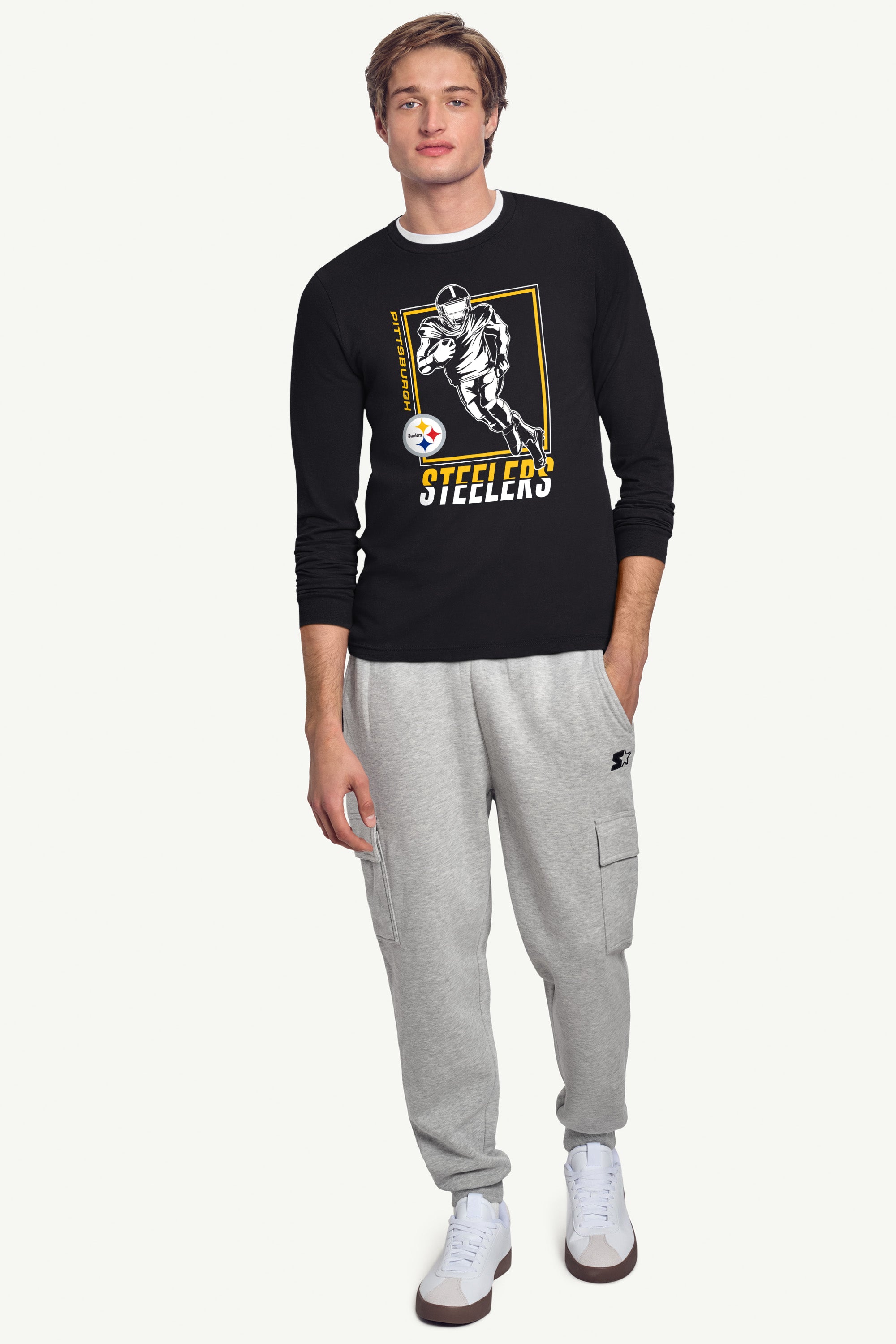 MENS PITTSBURGH STEELERS PLAYER GRID TEAM LONG SLEEVE T SHIRT View 3 | Men's T-Shirts MENS PITTSBURGH STEELERS PLAYER GRID TEAM LONG SLEEVE T SHIRT View 3 | Men's T-Shirts