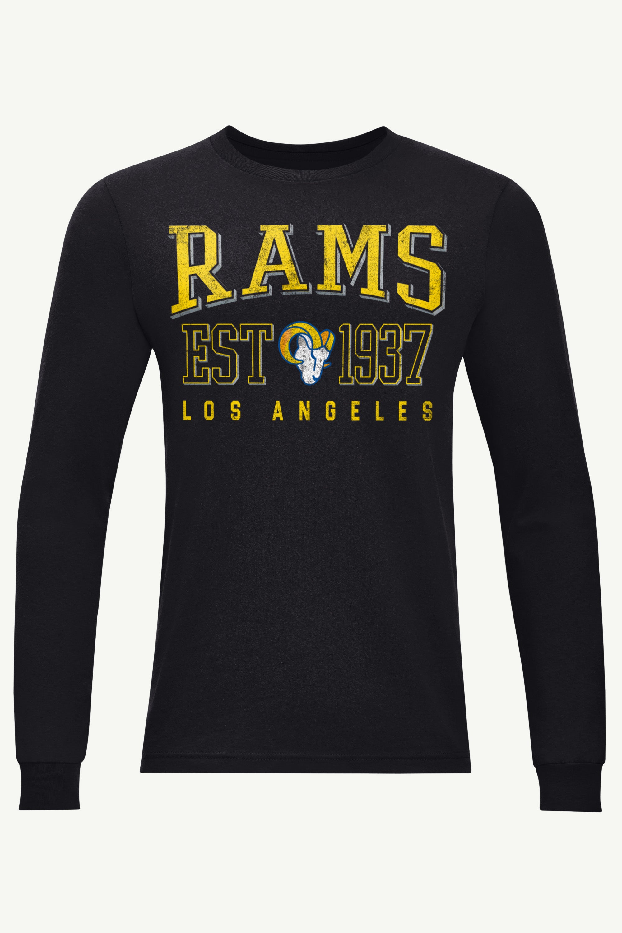 MENS LOS ANGELES RAMS RETRO LOGO LONG SLEEVE T SHIRT View 1 | Los Angeles Rams MENS LOS ANGELES RAMS RETRO LOGO LONG SLEEVE T SHIRT View 1 | Los Angeles Rams