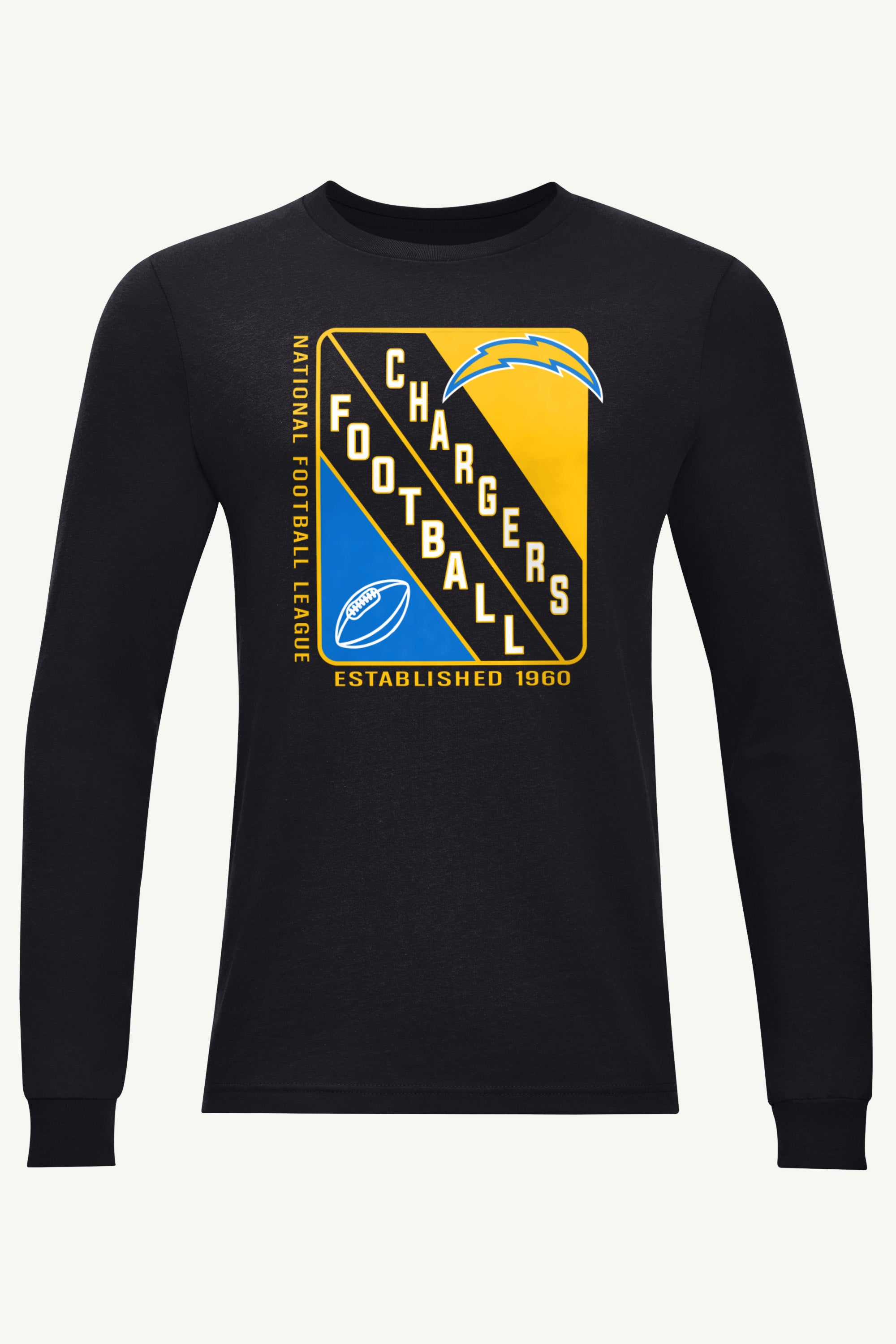 MENS LOS ANGELES CHARGERS SHIELD LOGO LONG SLEEVE T SHIRT View 1 | Los Angeles Chargers MENS LOS ANGELES CHARGERS SHIELD LOGO LONG SLEEVE T SHIRT View 1 | Los Angeles Chargers