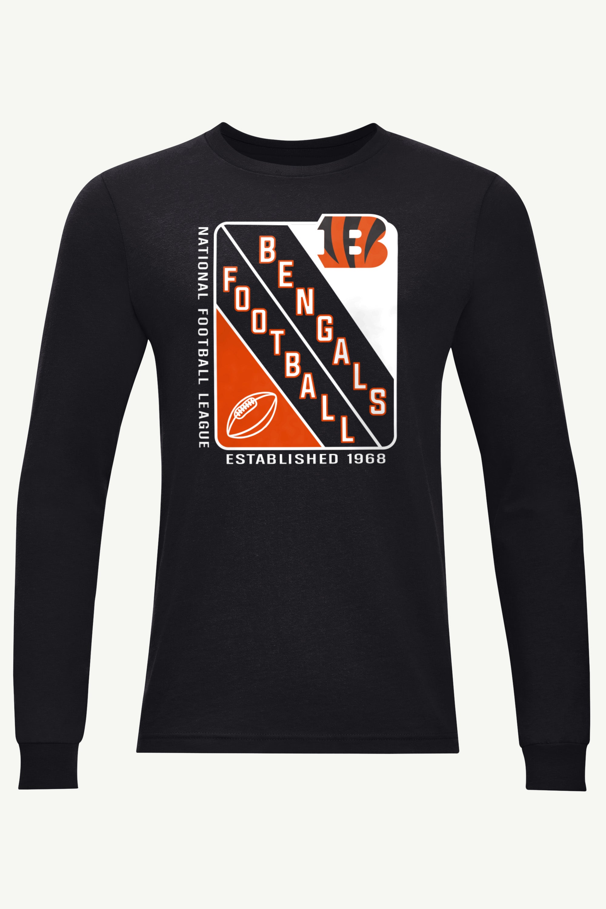 MENS CINCINNATI BENGALS SHIELD LOGO LONG SLEEVE T SHIRT View 1 | Cincinnati Bengals MENS CINCINNATI BENGALS SHIELD LOGO LONG SLEEVE T SHIRT View 1 | Cincinnati Bengals