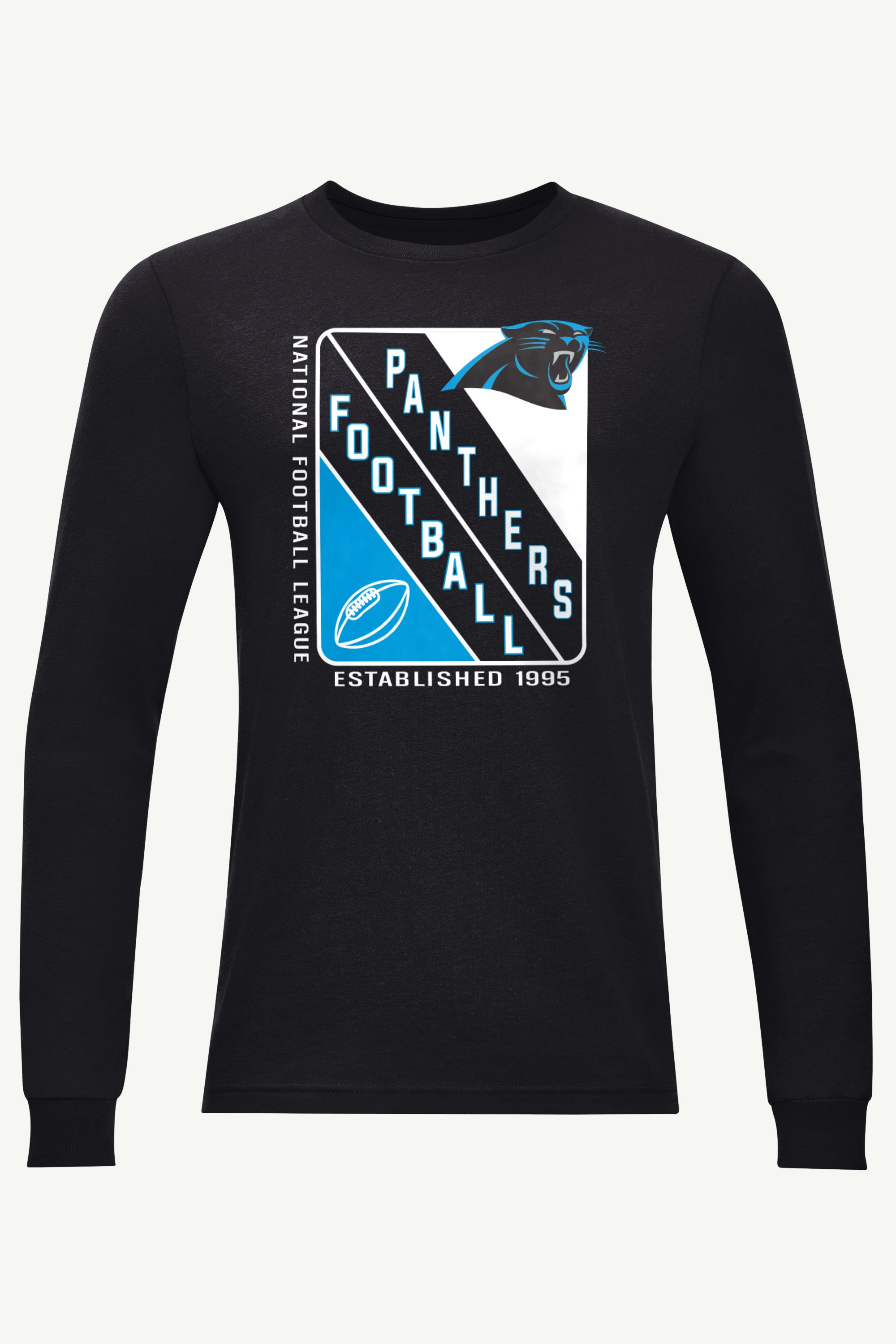 MENS CAROLINA PANTHERS SHIELD LOGO LONG SLEEVE T SHIRT View 1 | Carolina Panthers MENS CAROLINA PANTHERS SHIELD LOGO LONG SLEEVE T SHIRT View 1 | Carolina Panthers