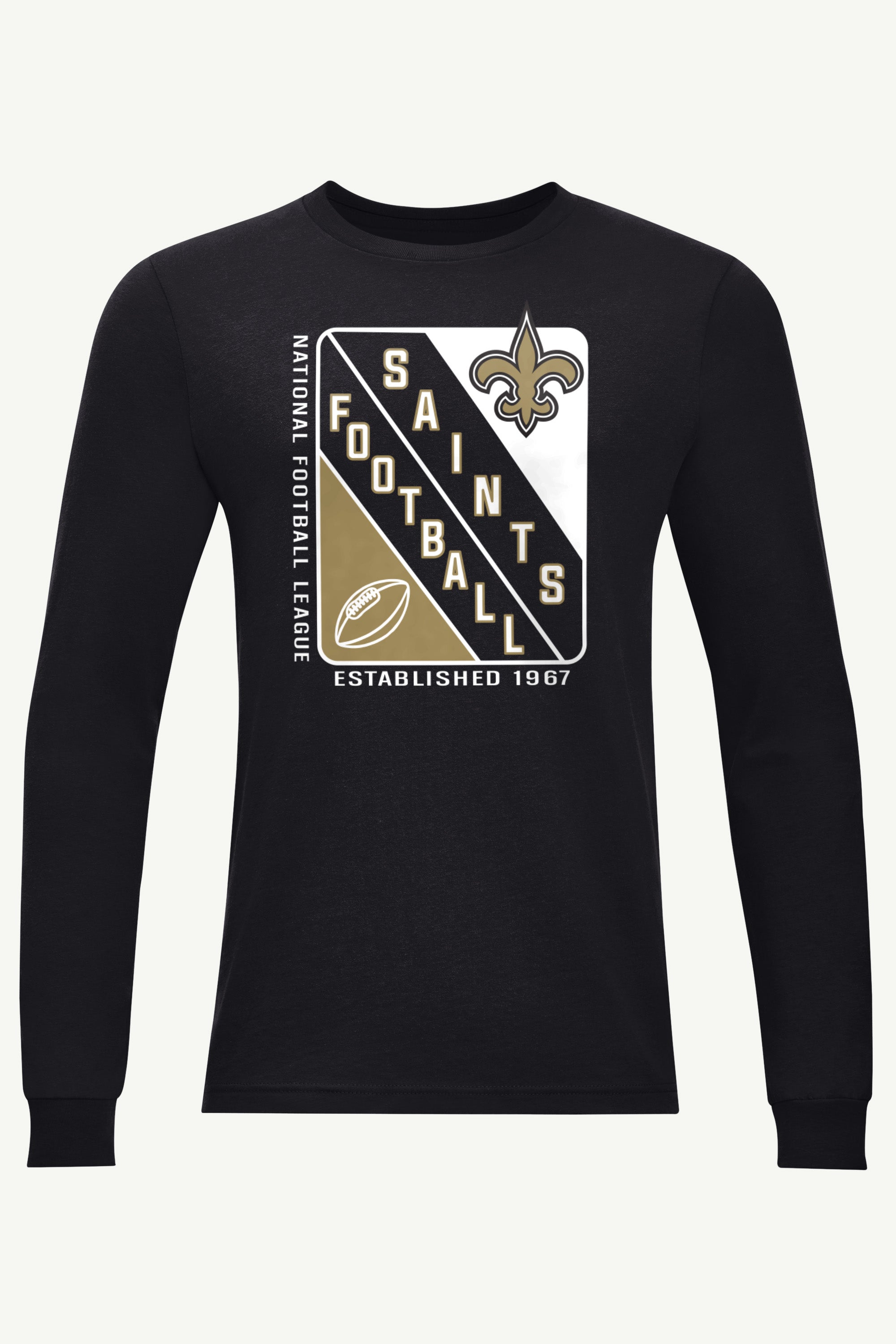 MENS NEW ORLEANS SAINTS SHIELD LOGO LONG SLEEVE T SHIRT View 1 | New Orleans Saints MENS NEW ORLEANS SAINTS SHIELD LOGO LONG SLEEVE T SHIRT View 1 | New Orleans Saints
