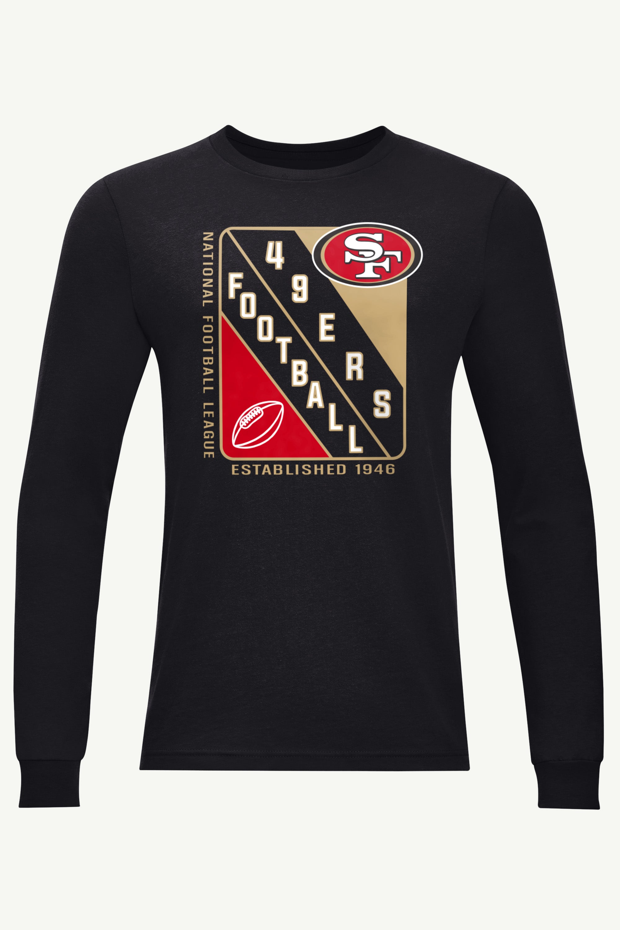 MENS SAN FRANCISCO 49ERs SHIELD LOGO LONG SLEEVE T SHIRT View 1 | San Francisco 49ers MENS SAN FRANCISCO 49ERs SHIELD LOGO LONG SLEEVE T SHIRT View 1 | San Francisco 49ers