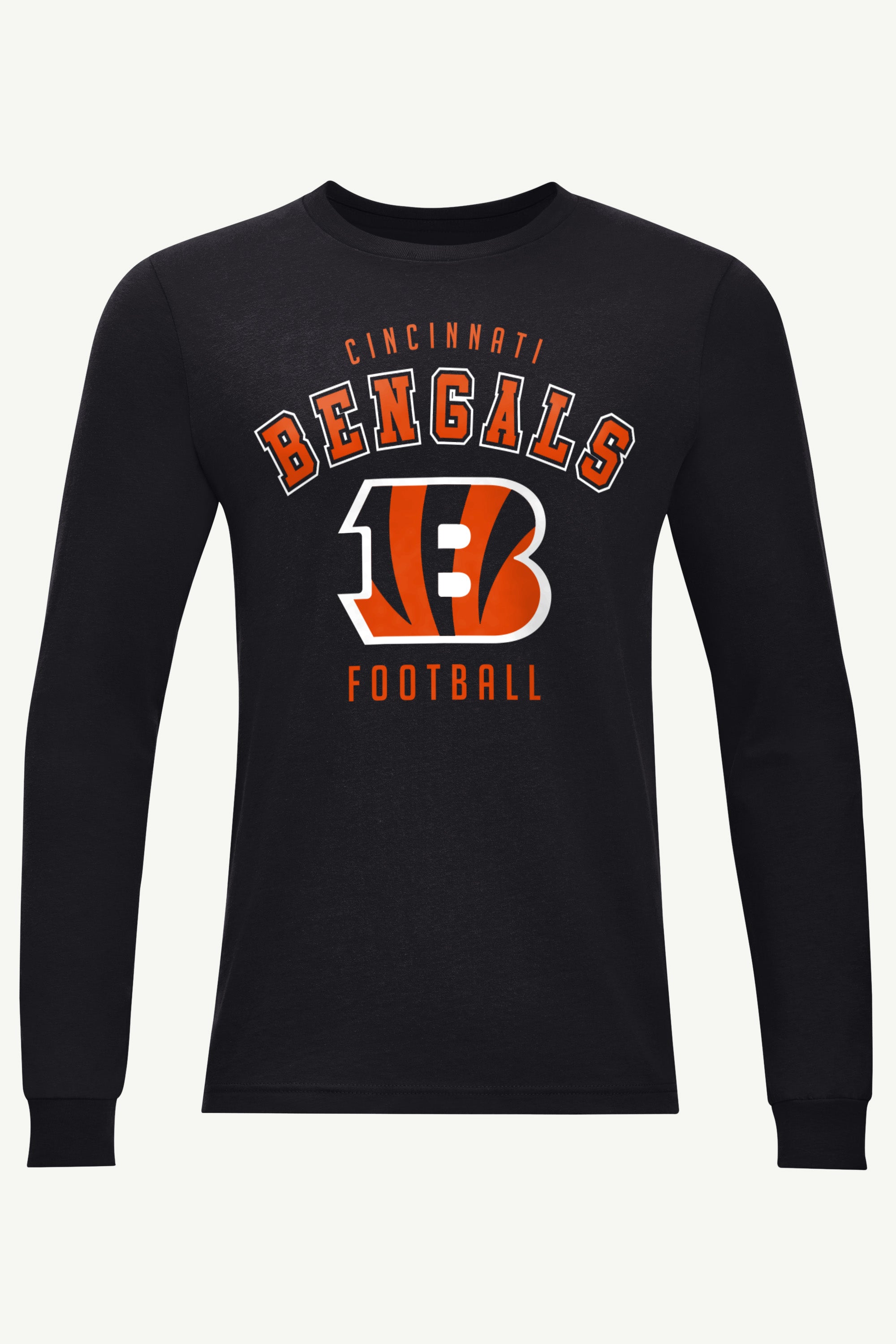 MENS CINCINNATI BENGALS LONG SLEEVE T SHIRT View 1 MENS CINCINNATI BENGALS LONG SLEEVE T SHIRT View 1